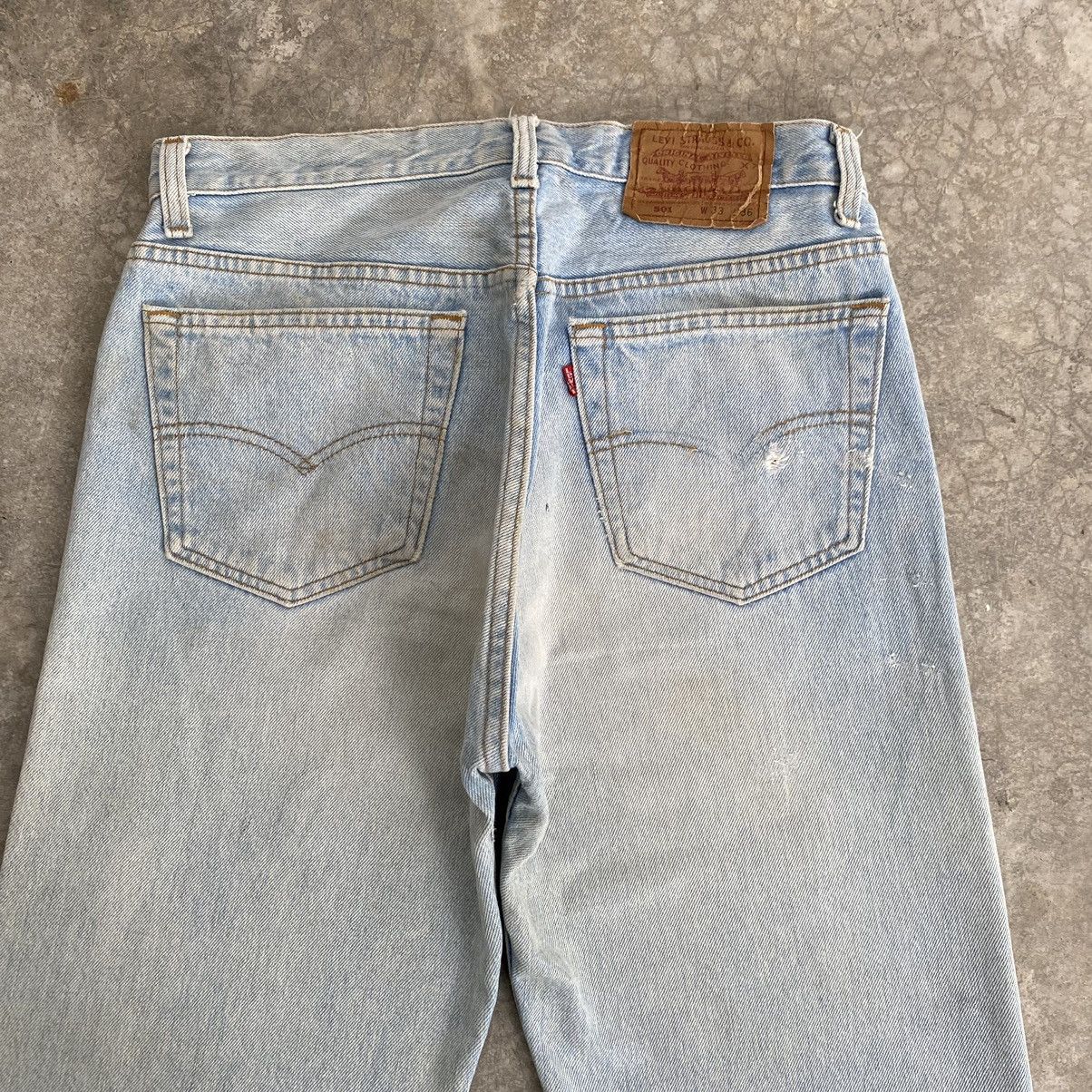 Levi's Vintage 1990 Levis 501 Light Blue Mud Jeans Size US 31 - 20 Thumbnail