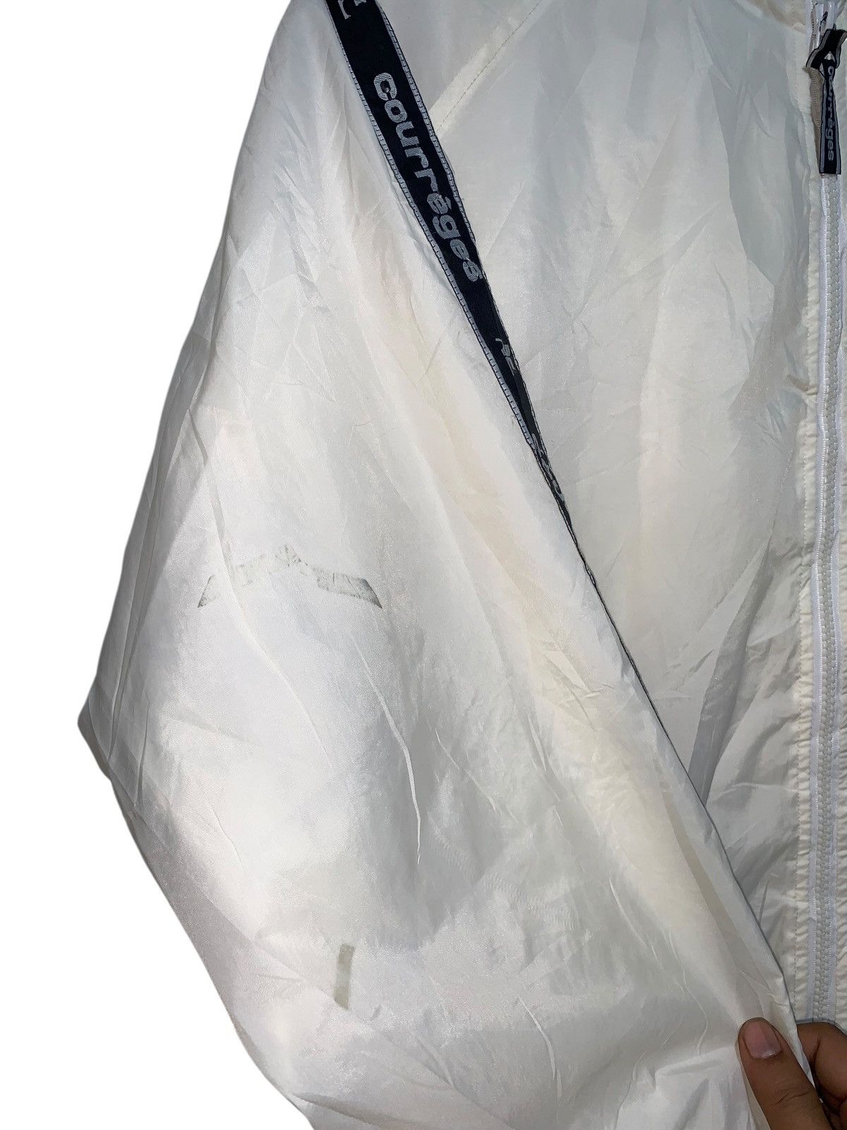 Courreges Vintage Courreges side tape logo nylon light jacket Size US M / EU 48-50 / 2 - 11 Thumbnail