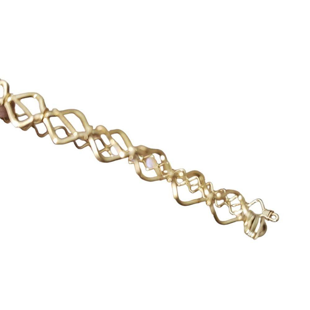 Designer Gold Plated and Pink Beaded Head Band Size ONE SIZE - 3 Thumbnail