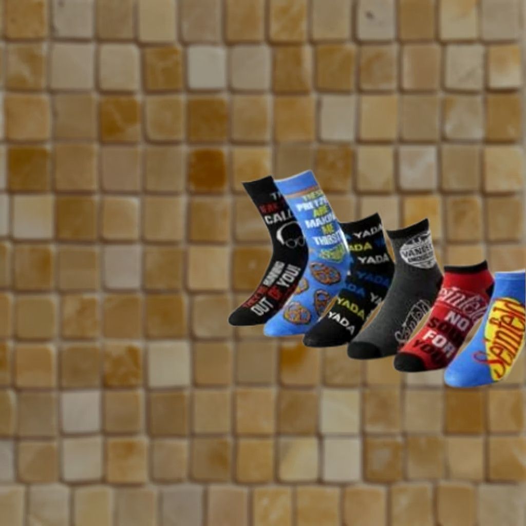 Jim Thompson SEINFELD MENS Socks 6 PACK VARIETY NOVELTY SOCK SIZE 10-13 TV Size ONE SIZE - 1 Preview