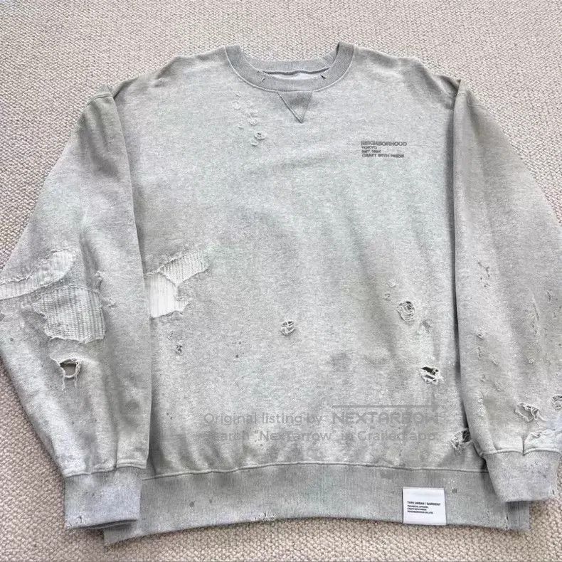 Neighborhood Neighborhood Destroyed Washed Patch Crewneck Sweatshirt Size US L / EU 52-54 / 3 - 2 Thumbnail