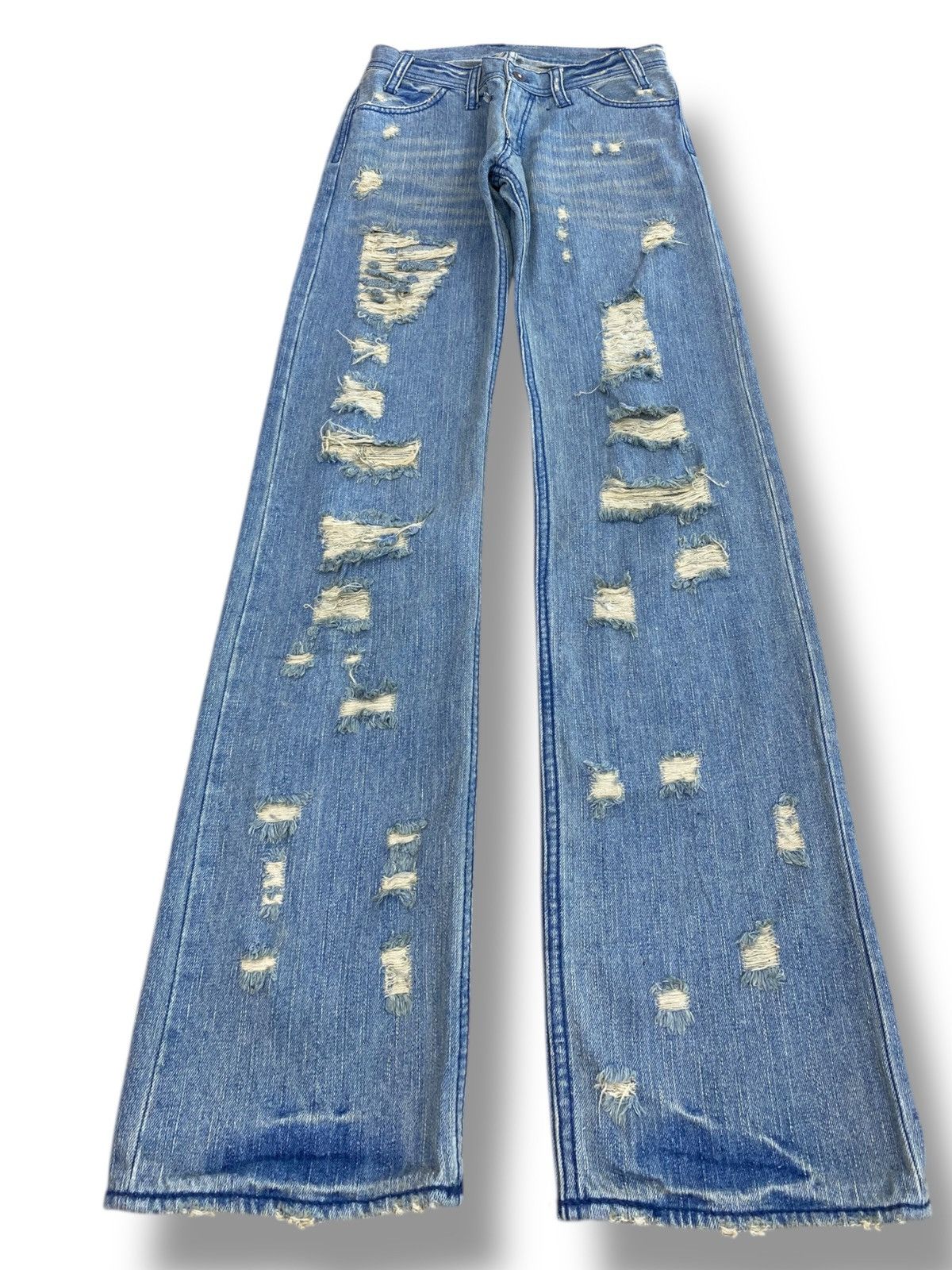 Japanese Brand Japanese Brand Acid Blue Wash Style Distressed Jeans Size US 27 - 1 Thumbnail