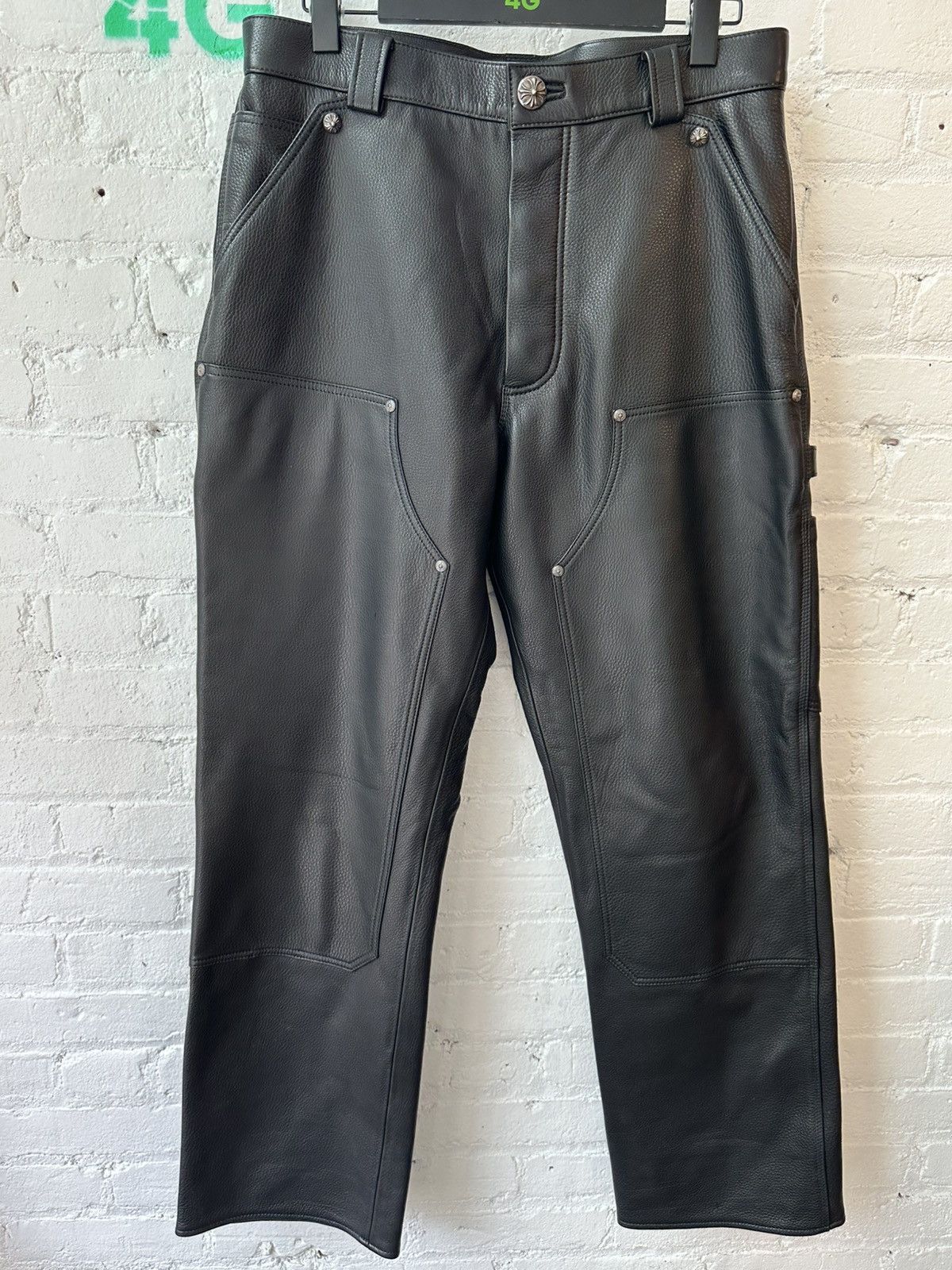 Chrome Hearts Chrome Hearts NEW double knee carpenter jeans leather 32 Size US 32 / EU 48 - 1 Thumbnail
