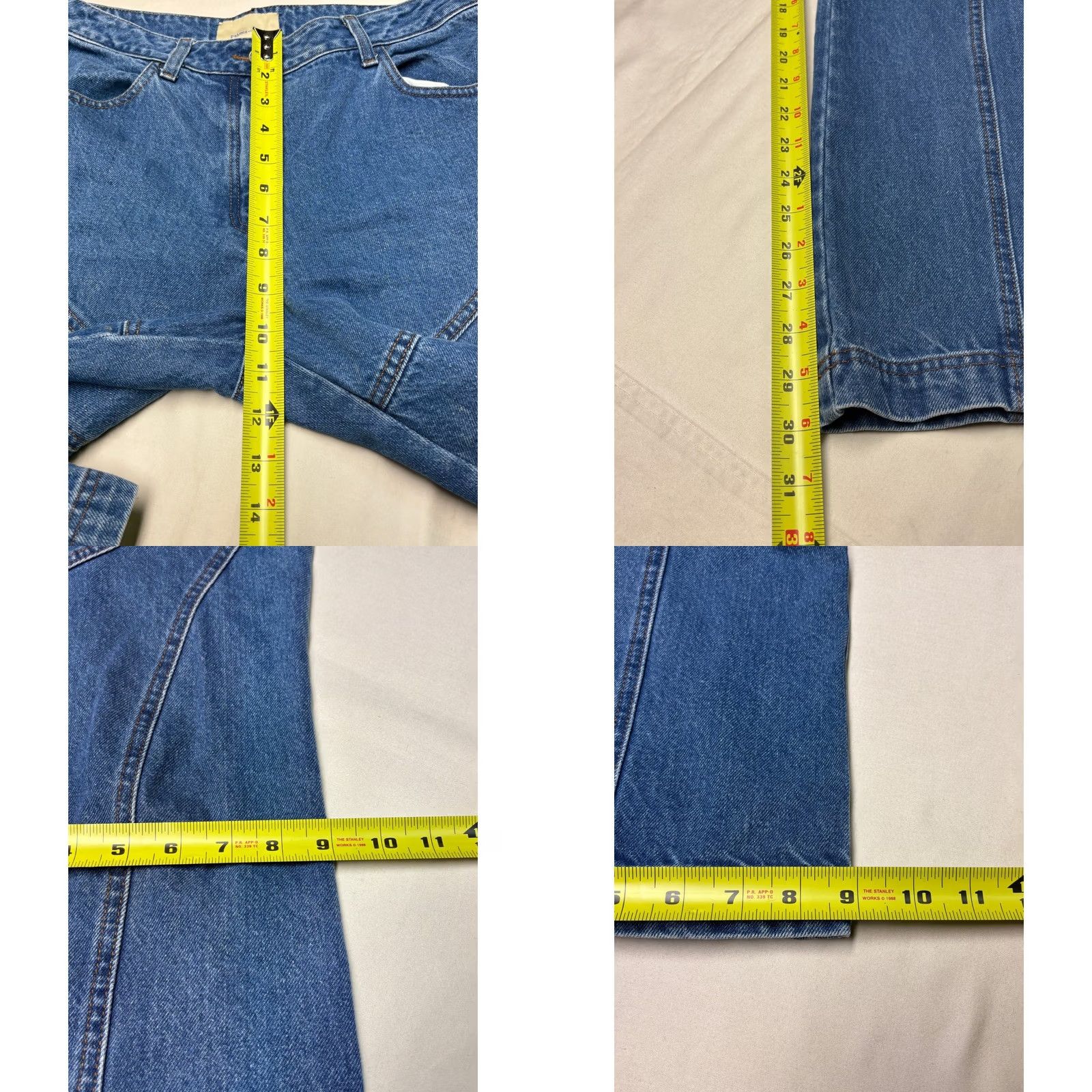 Paloma Wool Paloma Wool Blue Curved Seam Wide Leg Jeans Womens Size 32 Inseam 30 Made Spain 5-Pocket Jeans Button Zip Rise High Vintage No Size 24" / US 00 / IT 34 - 8 Thumbnail