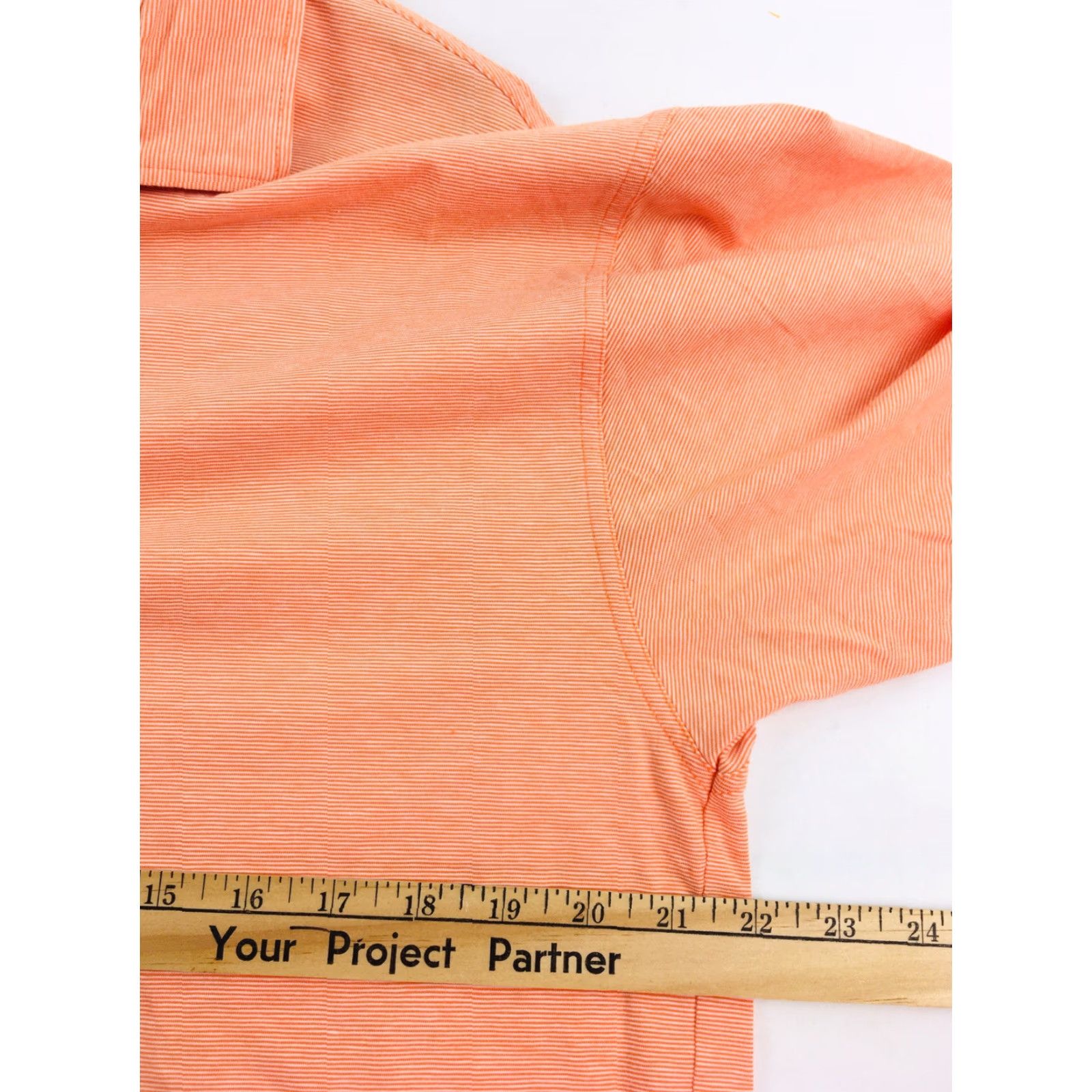 Vintage BOBBY JONES Polo Shirt Men Short Sleeve Orange Striped Pima Cotton Large Size US L / EU 52-54 / 3 - 5 Thumbnail