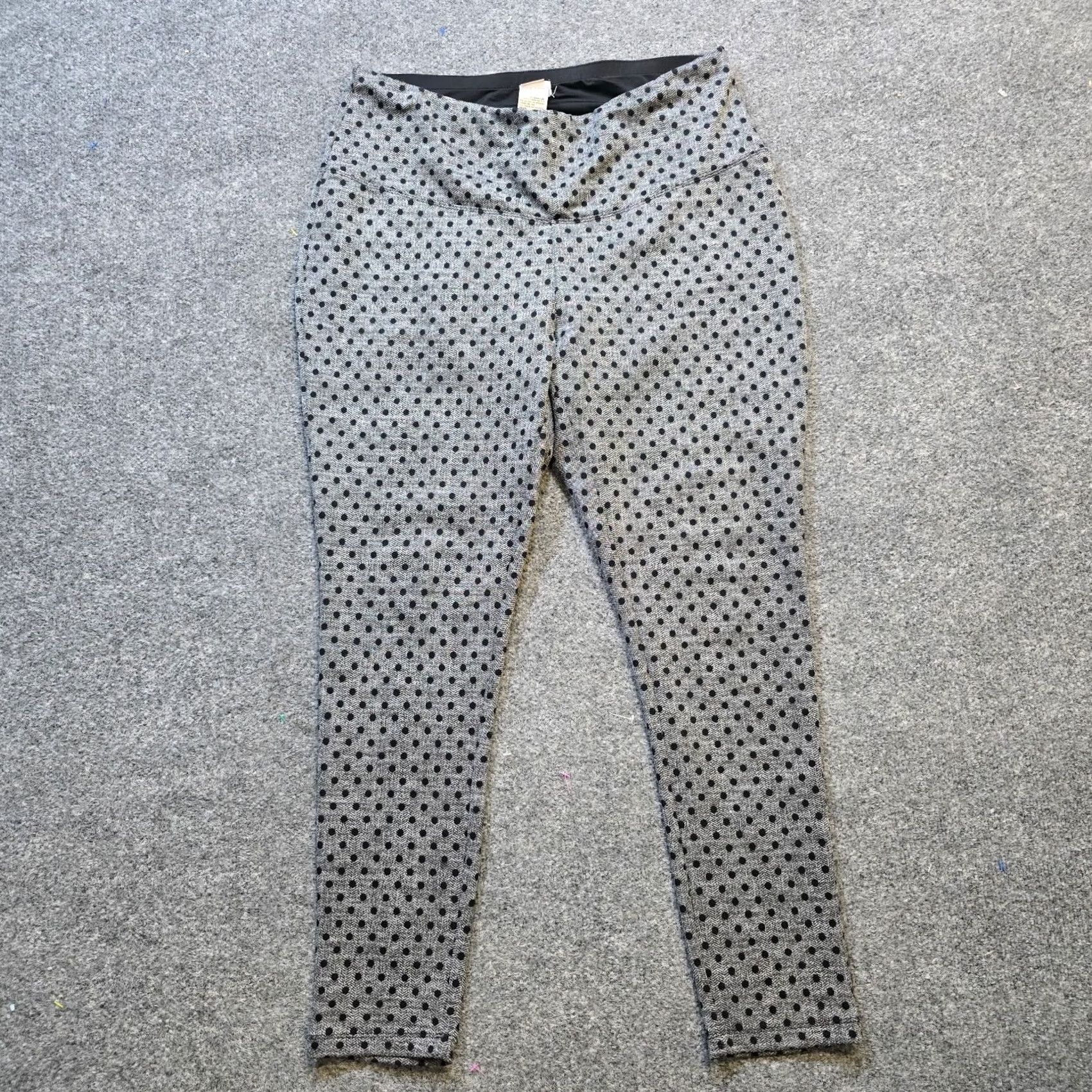 Vintage Chicos Pants Womens Size 14 Petite Gray Polka Dot Skinny Stretch Pull On Career Pants Mens Womens Girls Boys Size 36" / US 14 / IT 50 - 2 Thumbnail