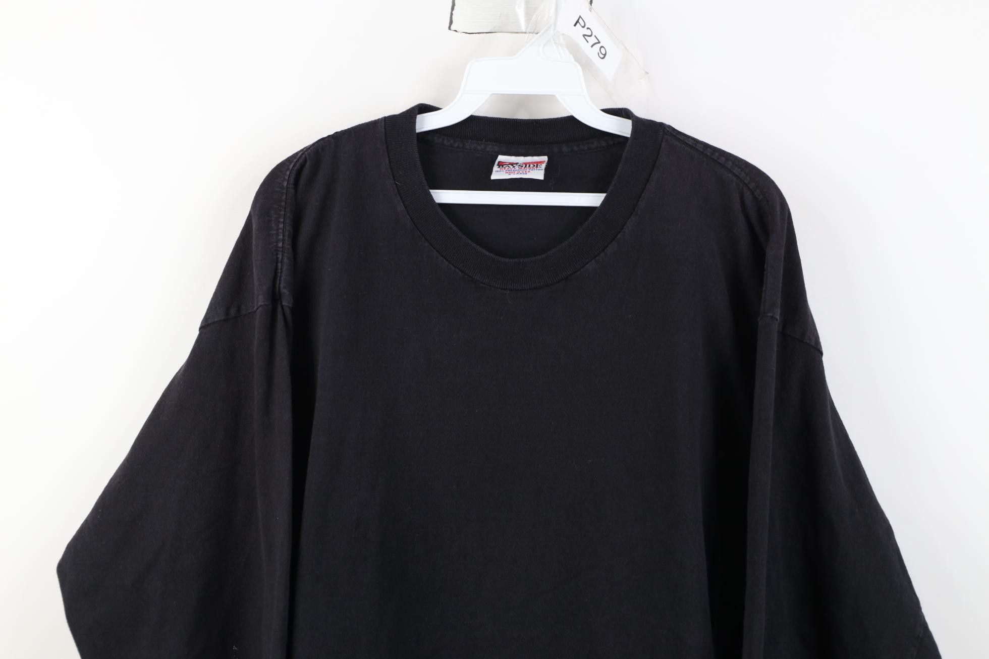 Vintage Vintage 90 Streetwear Cotton Long Sleeve T-Shirt Black USA Size US XL / EU 56 / 4 - 2 Thumbnail