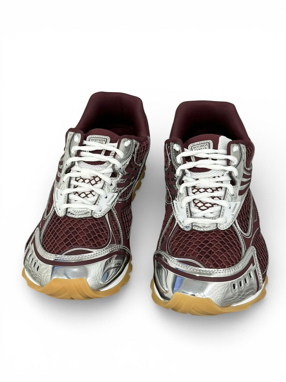 Bottega Veneta Bottega Burgundy Silver Orbits Sneakers Size US 11 / EU 44 - 3 Thumbnail