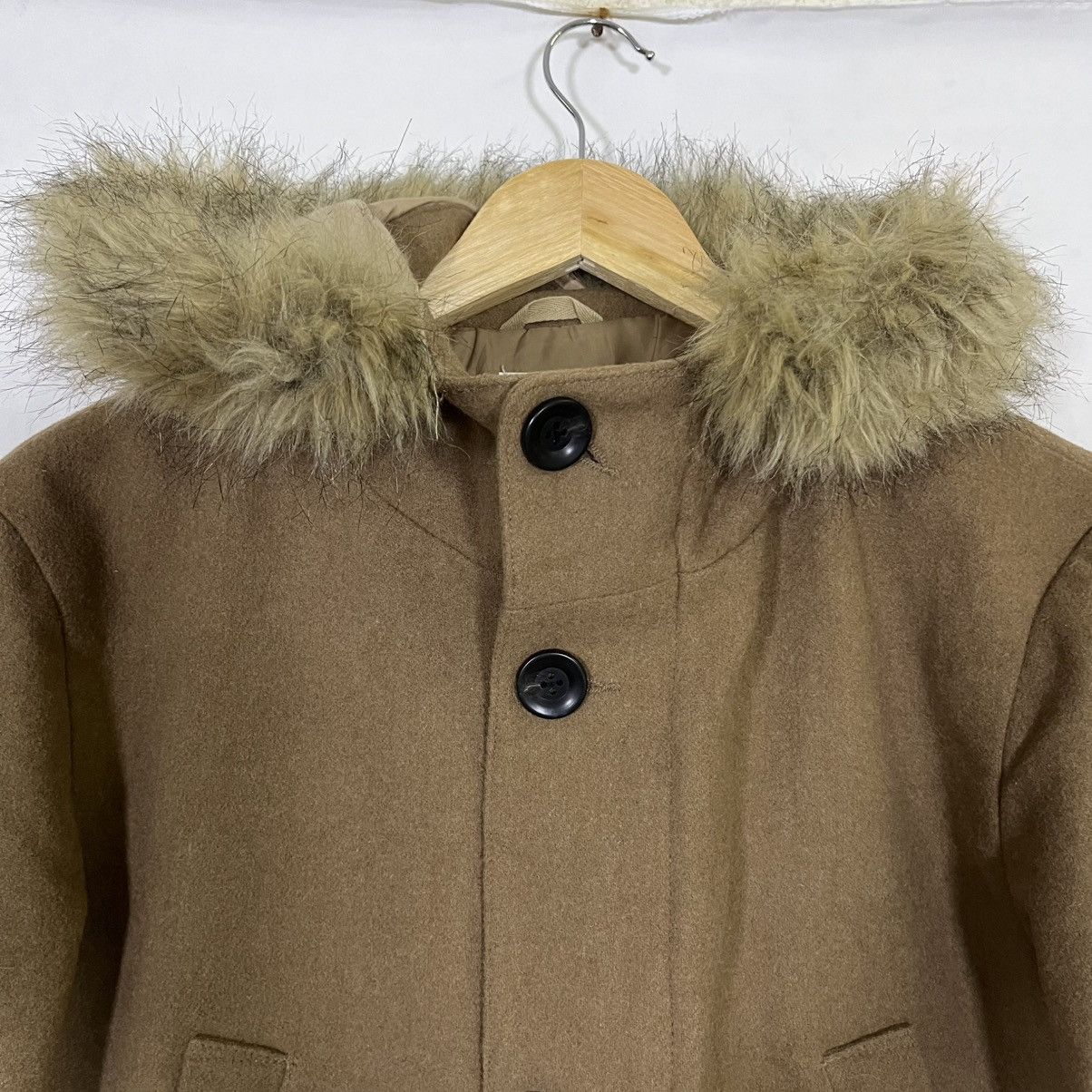 United Arrows BEAUTY & YOUTH UNITED ARROWS WOOL FUR HOODED JACKET Size L / US 10 / IT 46 - 10 Thumbnail