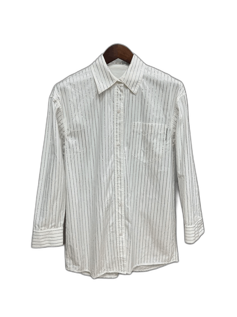 Alexander Wang White Striped Shine Shirt