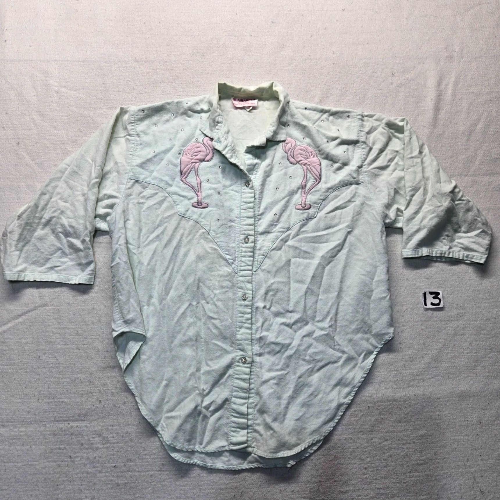 Vintage Bea Harper Shirt Cowboy Button-Up Long Sleeve Women's L Blue Animal Print Casual Shirt Size L / US 10 / IT 46 - 2 Thumbnail