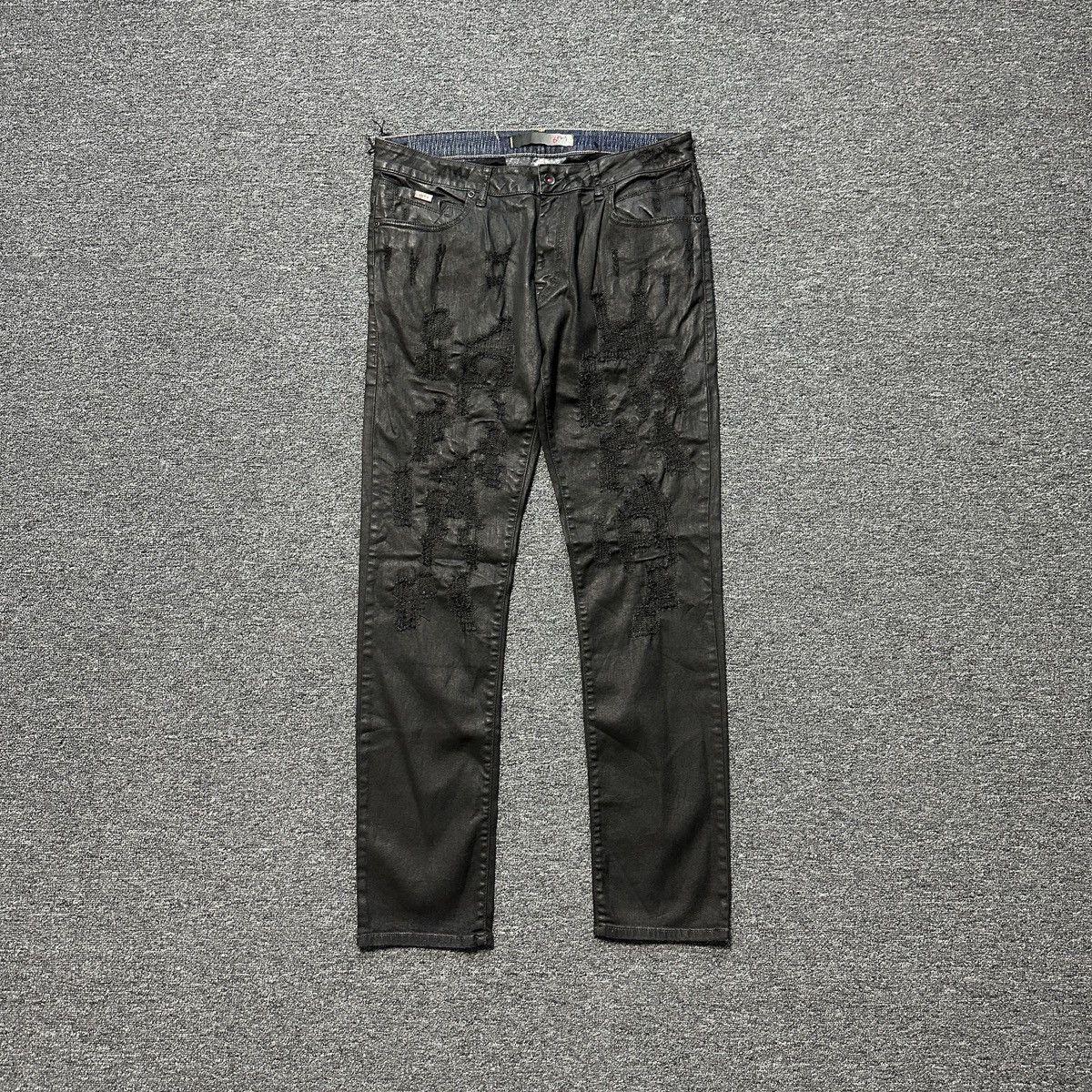 image of Archival Clothing x Avant Garde Archive Bray Jeans Detroit Waxed Denim in Black, Men's (Size 34)