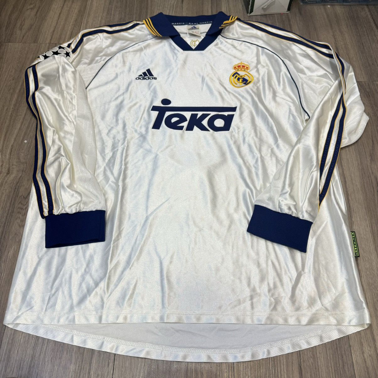 Adidas Real Madrid 99/00 player issue L/S home shirt #6 Redondo Size US XL / EU 56 / 4 - 1 Thumbnail