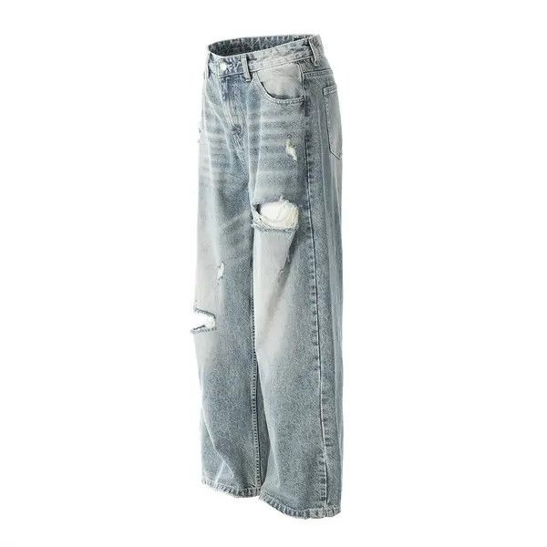 VIBE Men's gradient washed punk distressed loose ripped jeans Size US 32 / EU 48 - 2 Thumbnail