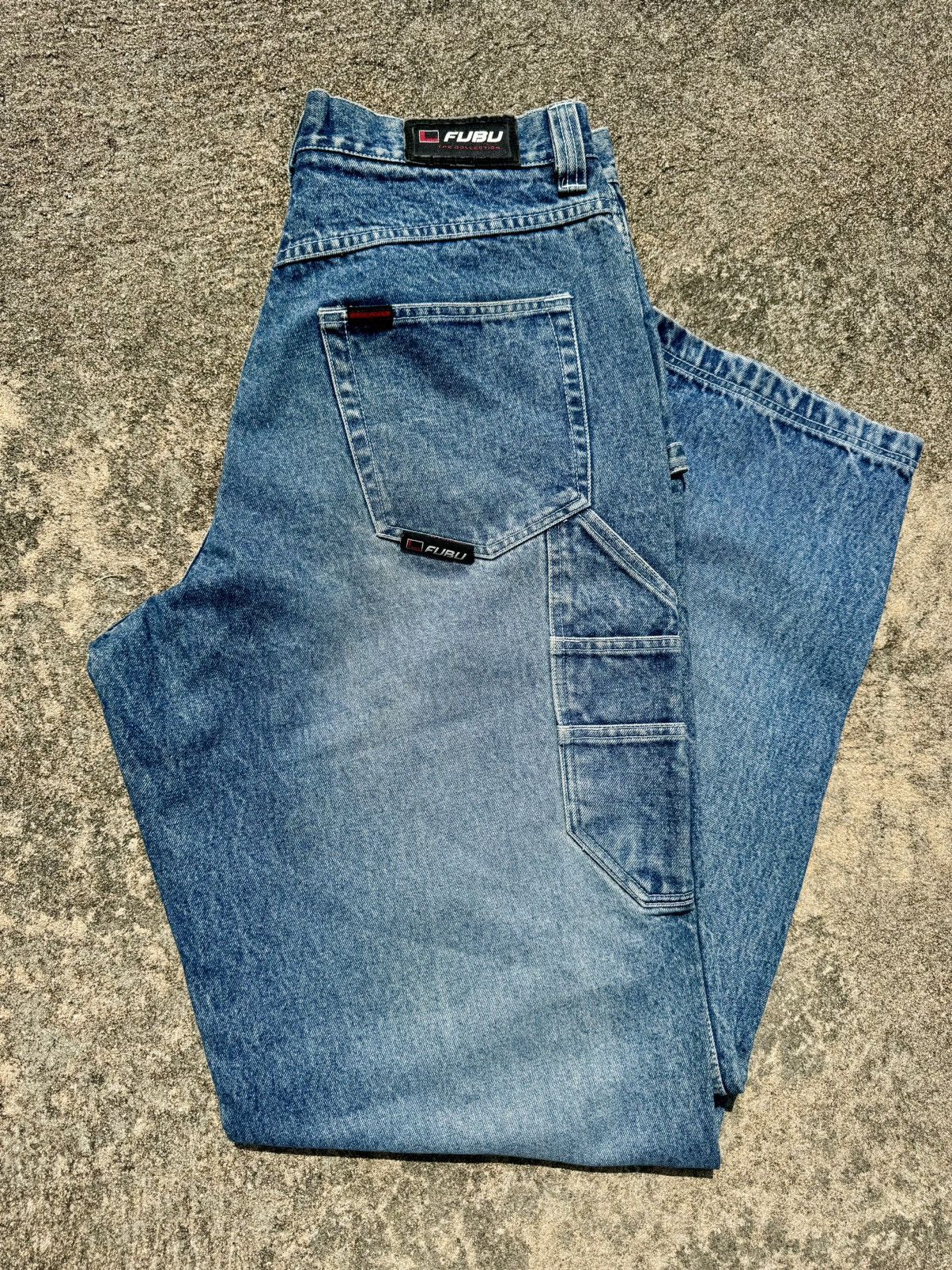Fubu × Vintage 1990’s Vintage FUBU Baggy Y2K Hip Hop Denim Jeans Size US 34 / EU 50 - 1 Thumbnail