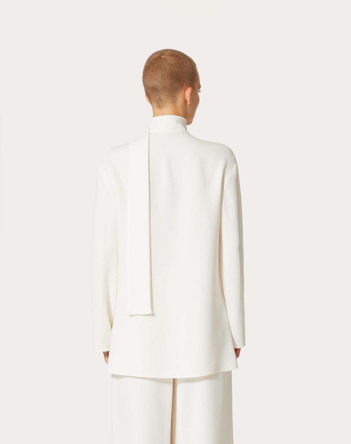 Valentino o1s1wg110525 Embroidered Cady Couture Top in White Size S / US 4 / IT 40 - 5 Thumbnail
