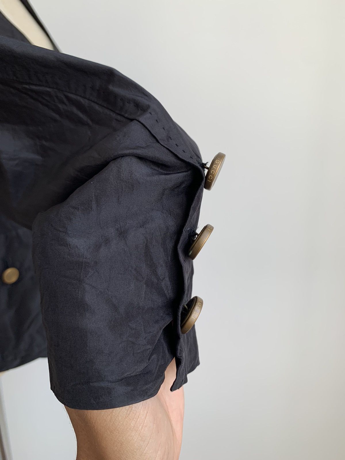 Gucci 2004 Gucci Black Silk Scoop Neck Blazer Jacket Size S / US 4 / IT 40 - 5 Thumbnail
