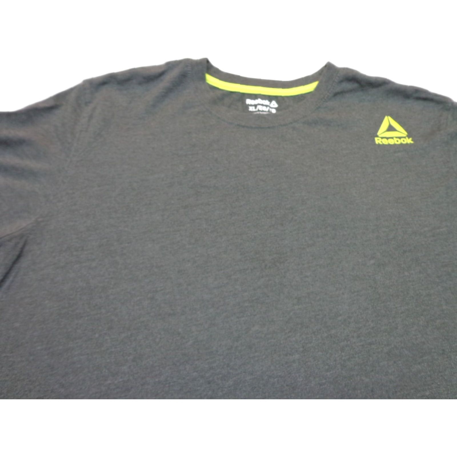 Reebok Reebok Charcoal Heather Gray Neon Green Logo T-shirt XL Mens Regular Cotton Blend Crew Neck Short Sleeve with Logo Printed T-Shirt Size US XL / EU 56 / 4 - 1 Thumbnail