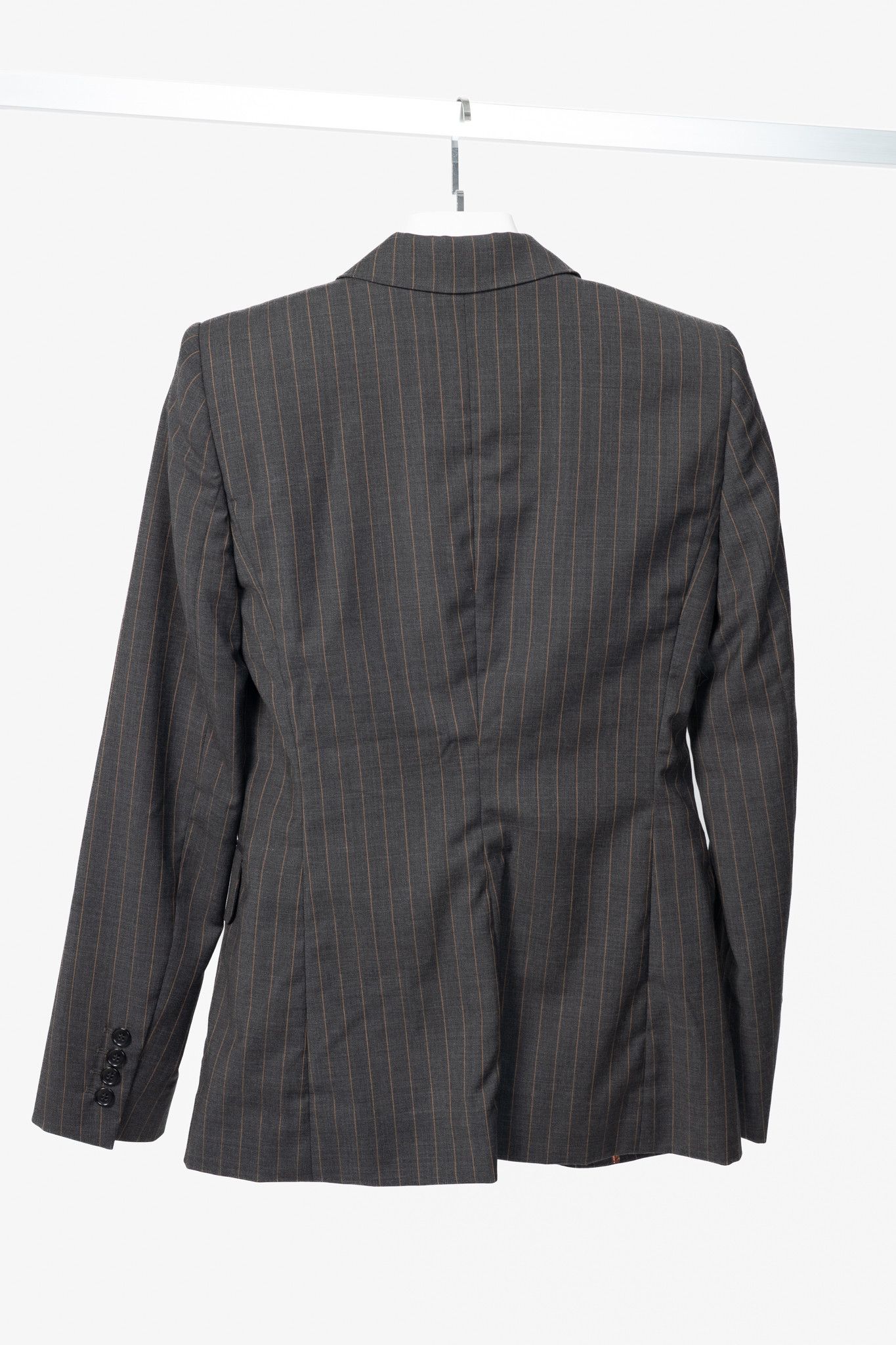Dolce & Gabbana D&G Dolce & Gabbana Charcoal Pinstripe Stretch-Wool Blazer Size S / US 4 / IT 40 - 2 Thumbnail