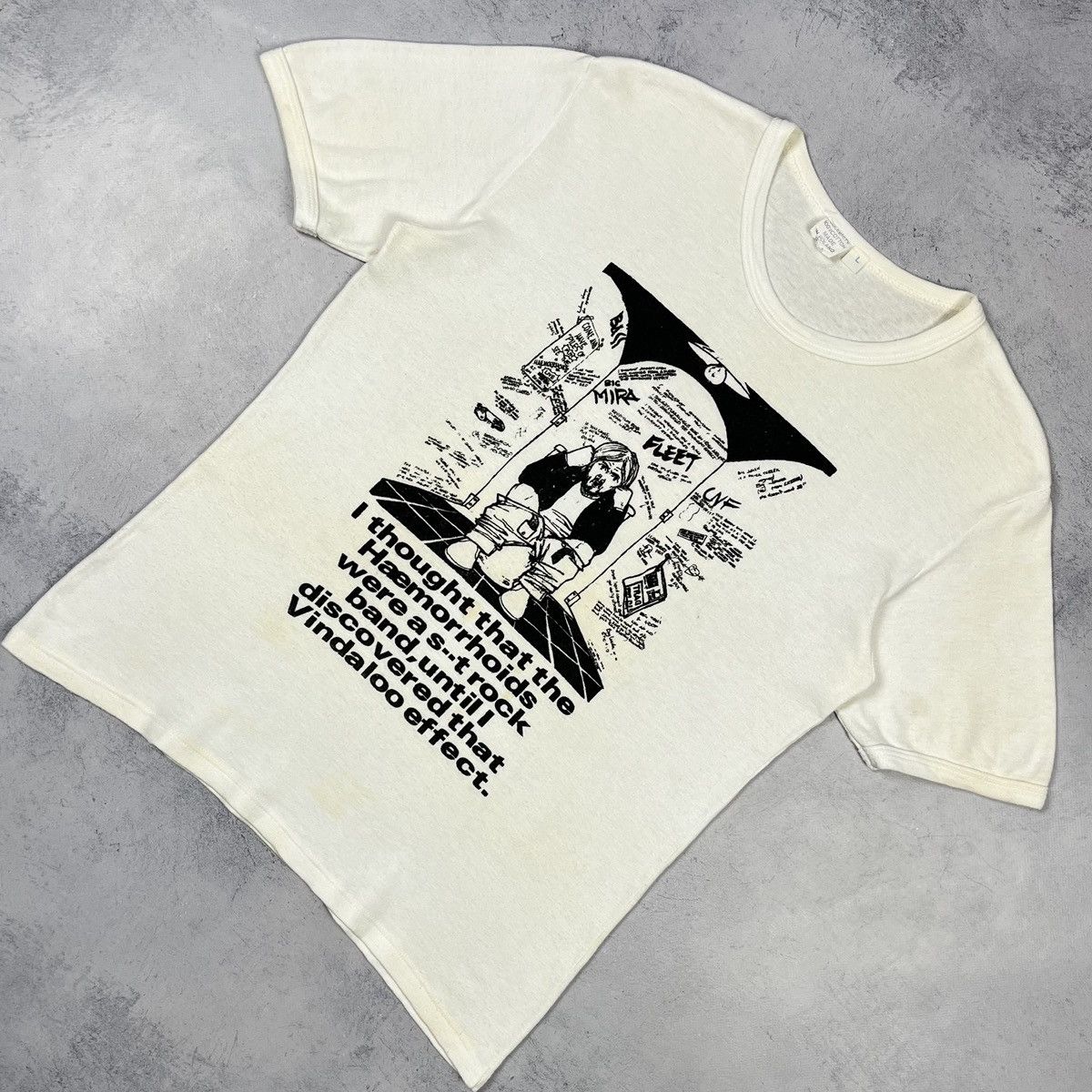 Vintage Vintage “Haemorrhoids Is A Rock Band” Humor T Shirt 1980’s Size US M / EU 48-50 / 2 - 1 Thumbnail
