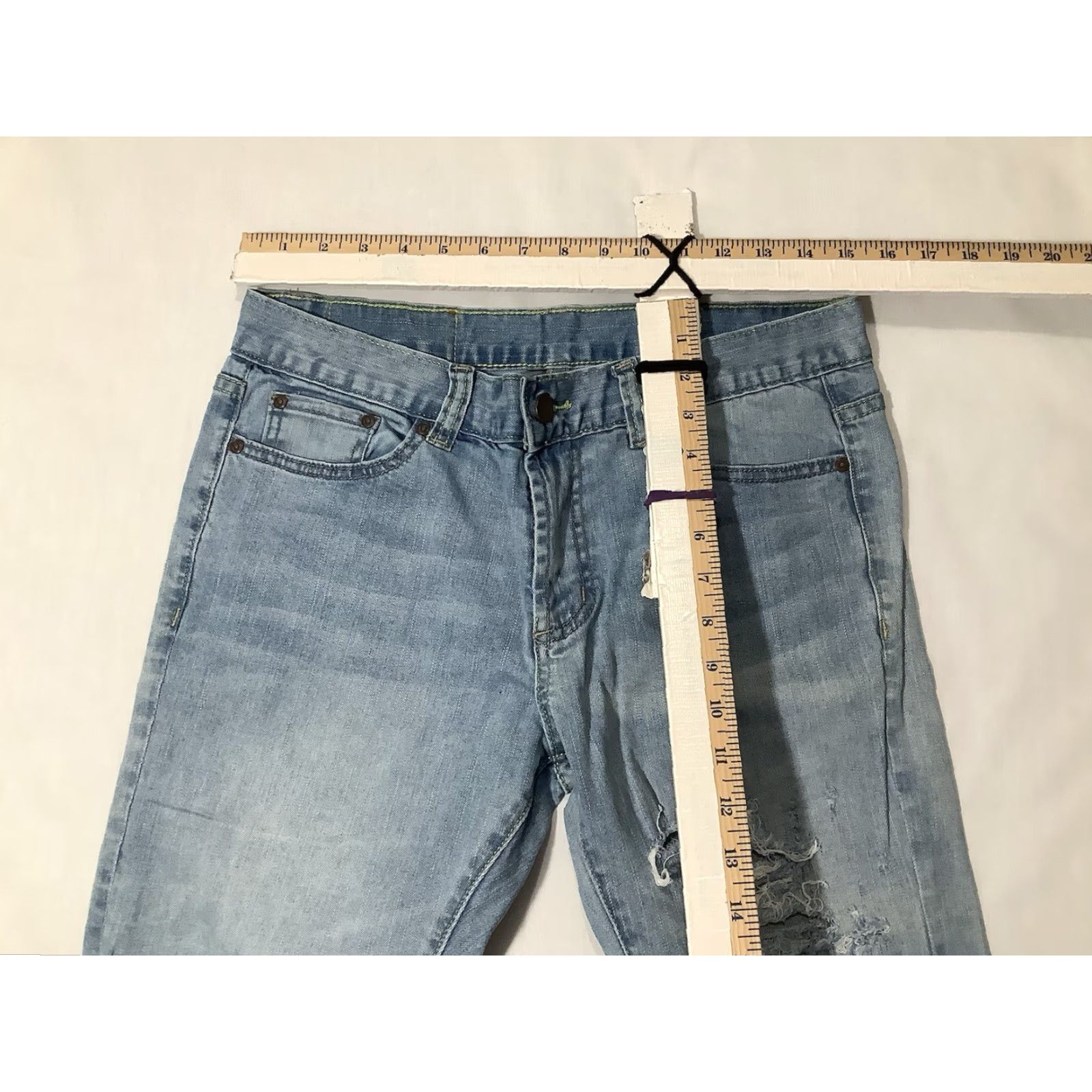 Vintage revolt Jeans Slim Active R/S Stretch Denim Blue Mens 32 Inseam 31 Regular Fit 30x31 Straight Casual Distressed Size US 32 / EU 48 - 6 Thumbnail