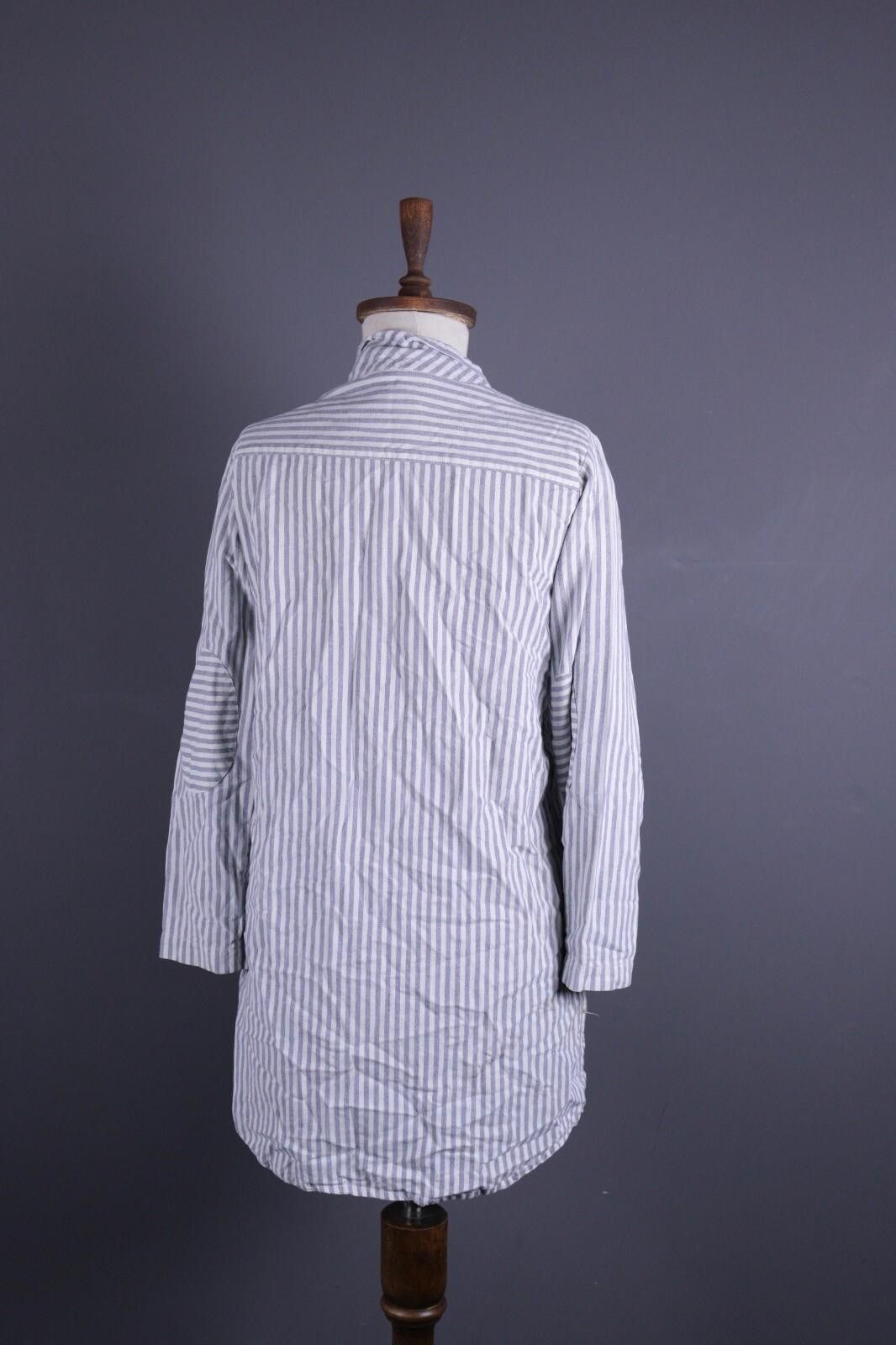 Designer Toast White Linen Stripe Blouson Midi Dress Size UK12 US8 M Size M / US 6-8 / IT 42-44 - 7 Thumbnail