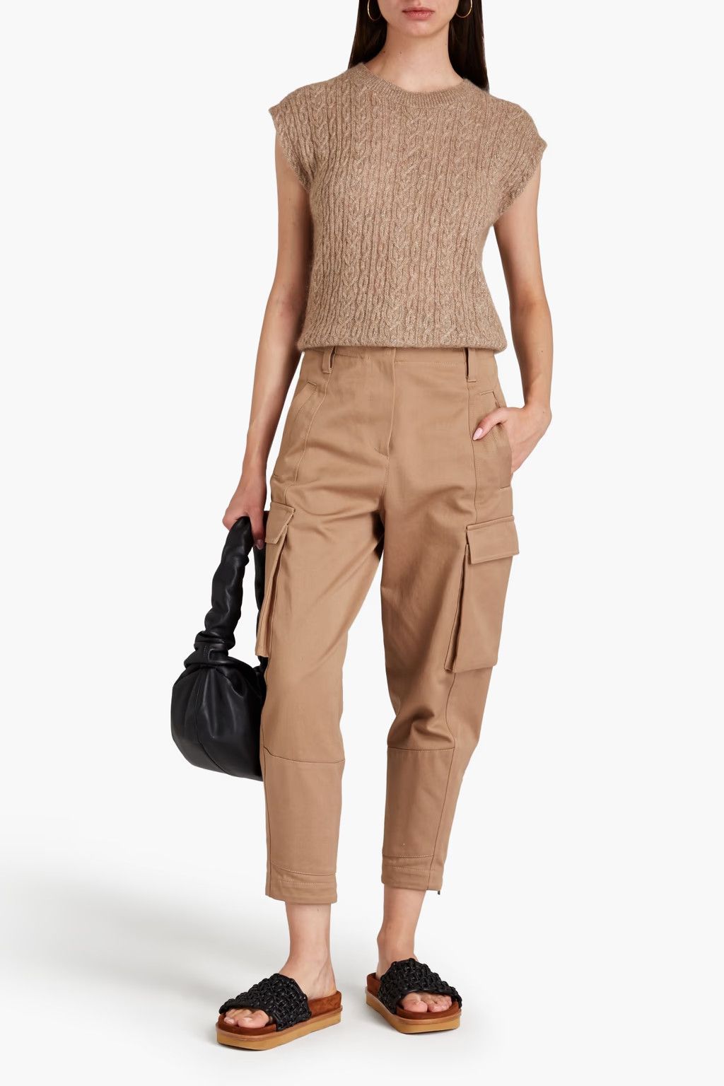 Brunello Cucinelli o1y0825 Short Sleeves Sweater in Camel Size M / US 6-8 / IT 42-44 - 2 Thumbnail