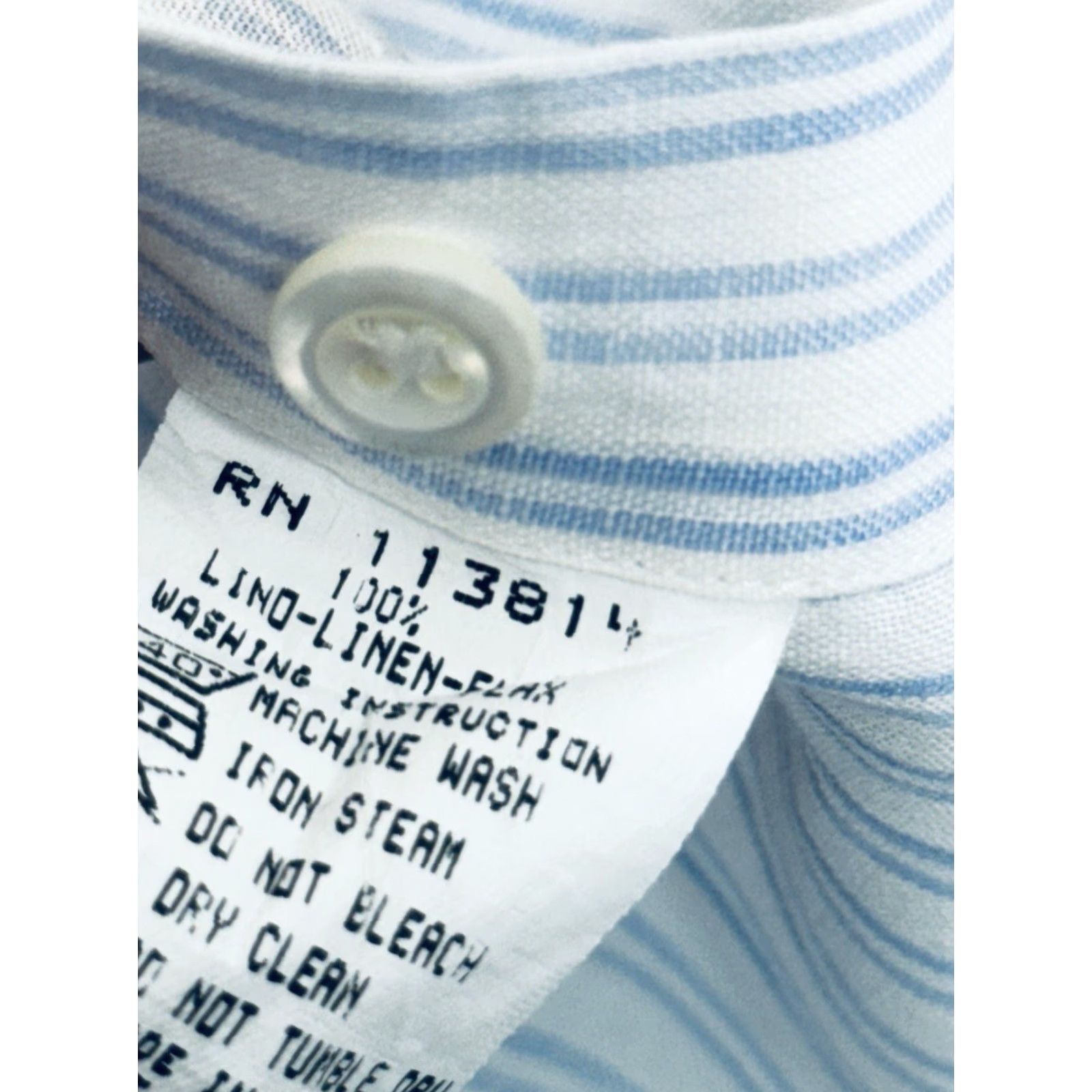 Billy Reid BILLY REID Italy Linen Striped Mens L Shirt Button-Up Long Sleeve EXCELLENT Shirt Mens L White / Blue Linen - 90s? Size US L / EU 52-54 / 3 - 6 Thumbnail