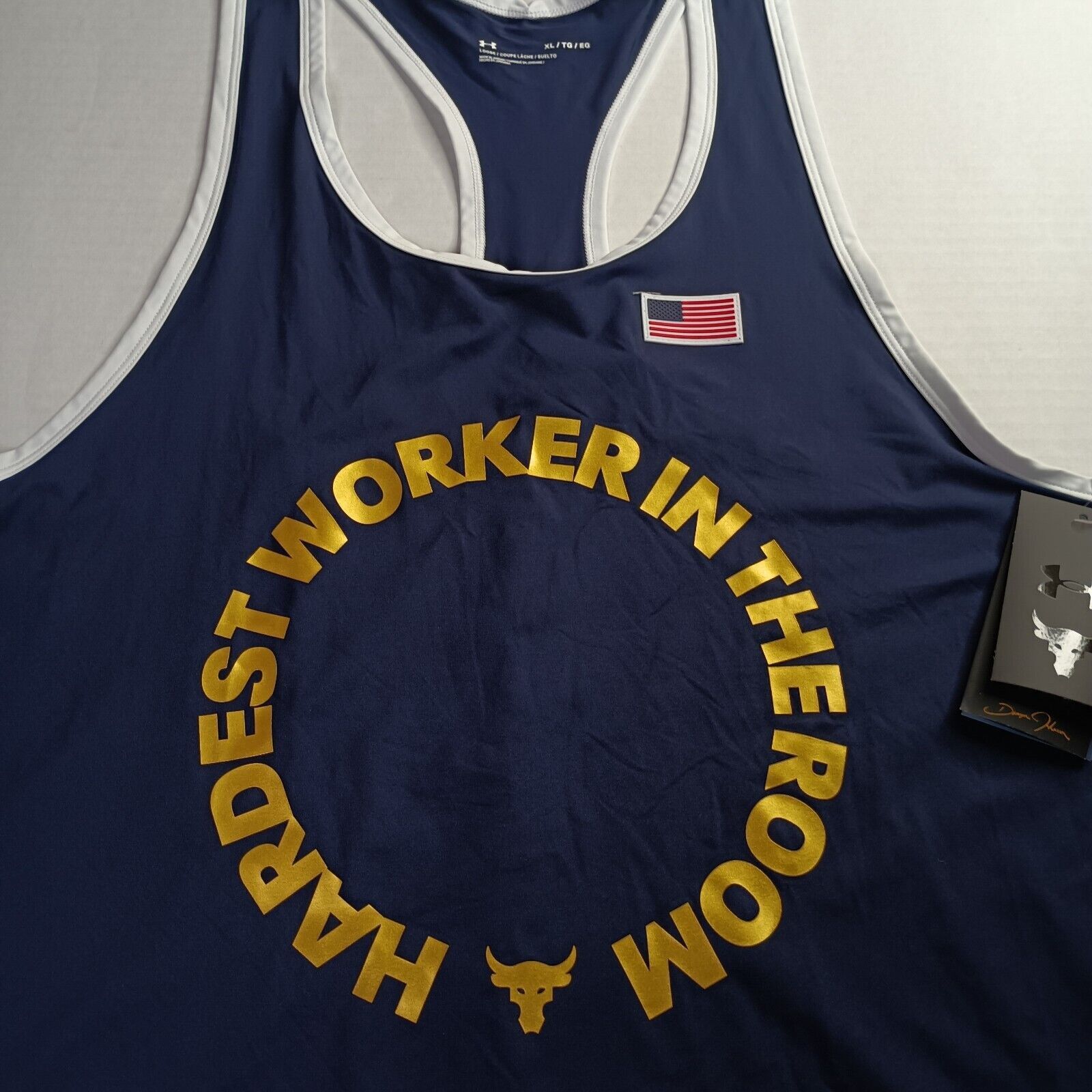 Under Armour Under Armour Project Rock Tank Hardest Worker Men’s XL Blue Size US XL / EU 56 / 4 - 2 Thumbnail