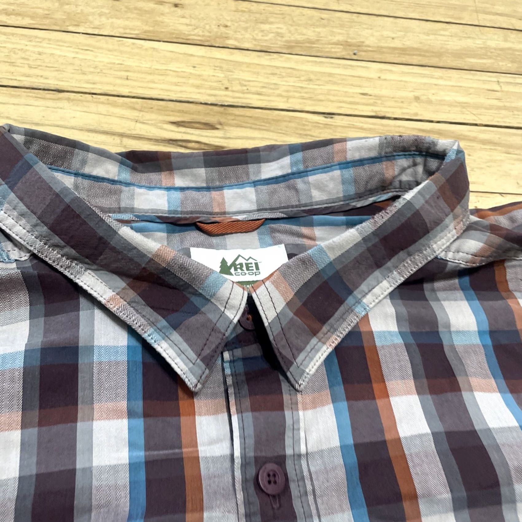 Vintage REI Co-op Shirt Men XL Purple Orange Plaid Short Sleeve Button-Up Outdoors Camp Size US XL / EU 56 / 4 - 4 Thumbnail