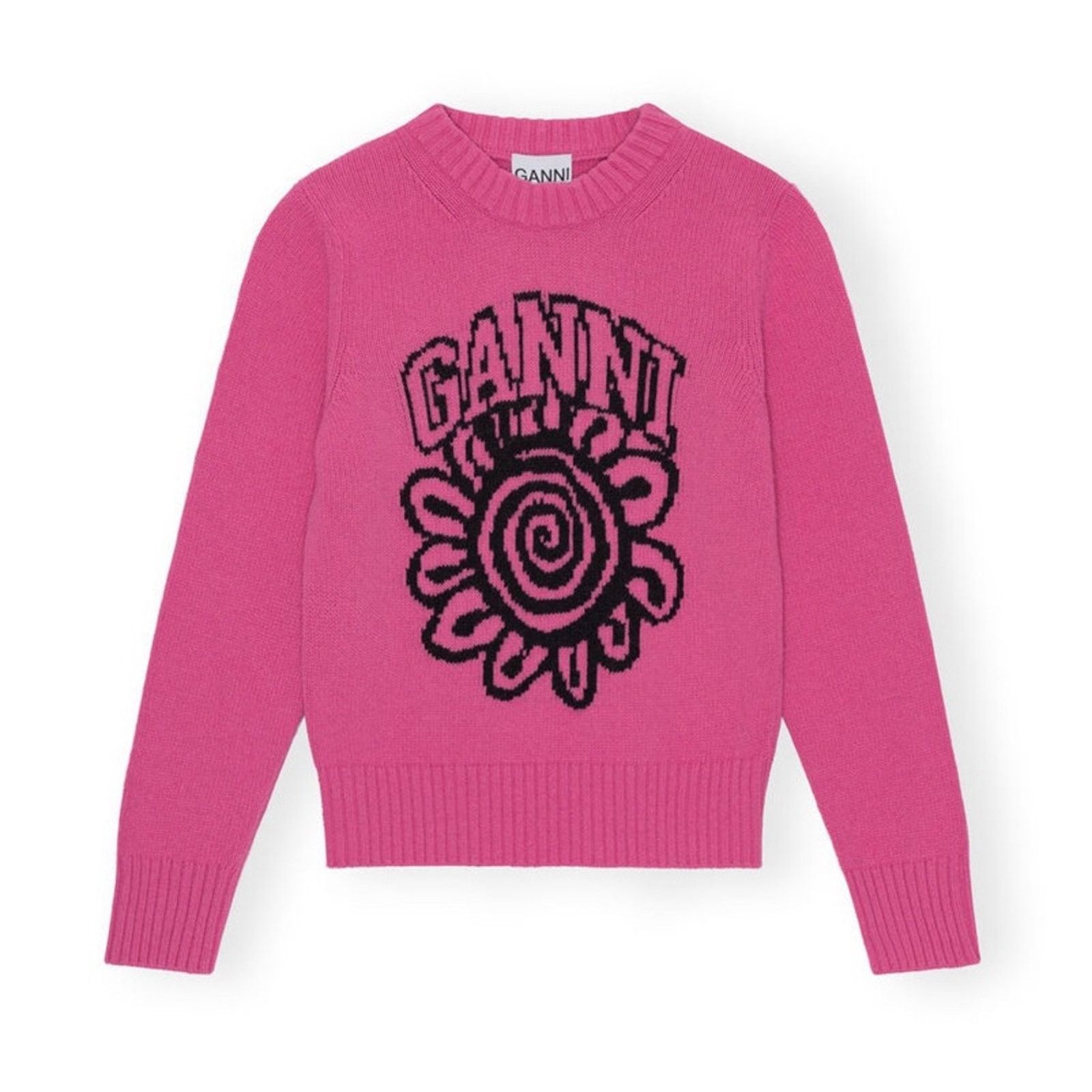 Ganni GANNI Women's Graphic O-Neck Pullover Flower in Cone Flower Size XS / US 0-2 / IT 36-38 - 1 Thumbnail