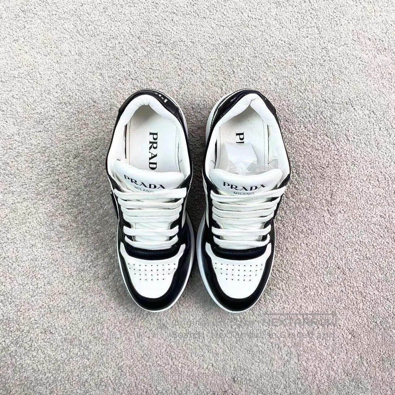 Prada Prada Black and white triangle heightened sports heels| Size US 6 / IT 36 - 3 Thumbnail