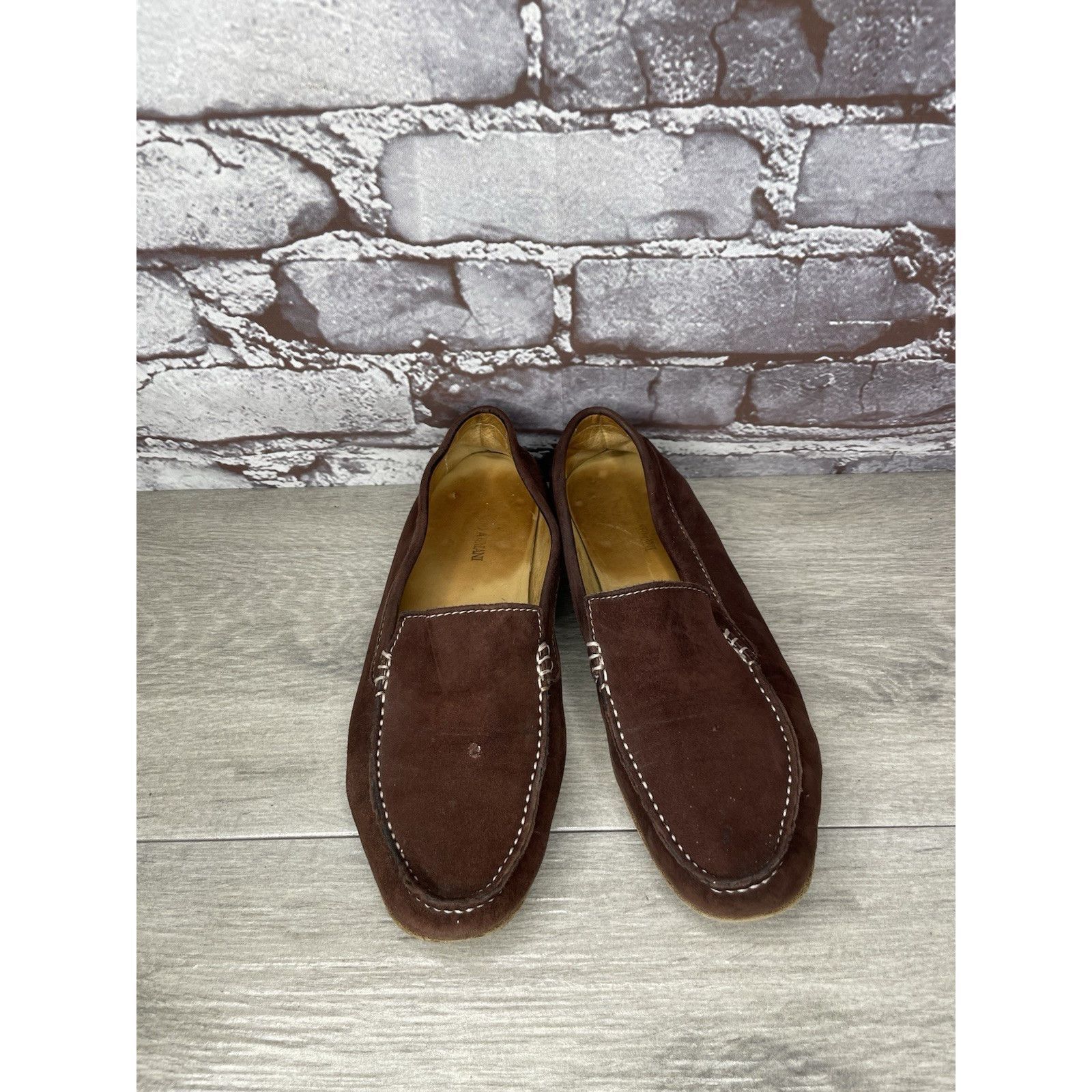 Giorgio Armani Giorgio Armani Brown Suede Loafers Leather Sole Driving Shoe Size US 6 / IT 36 - 14 Thumbnail