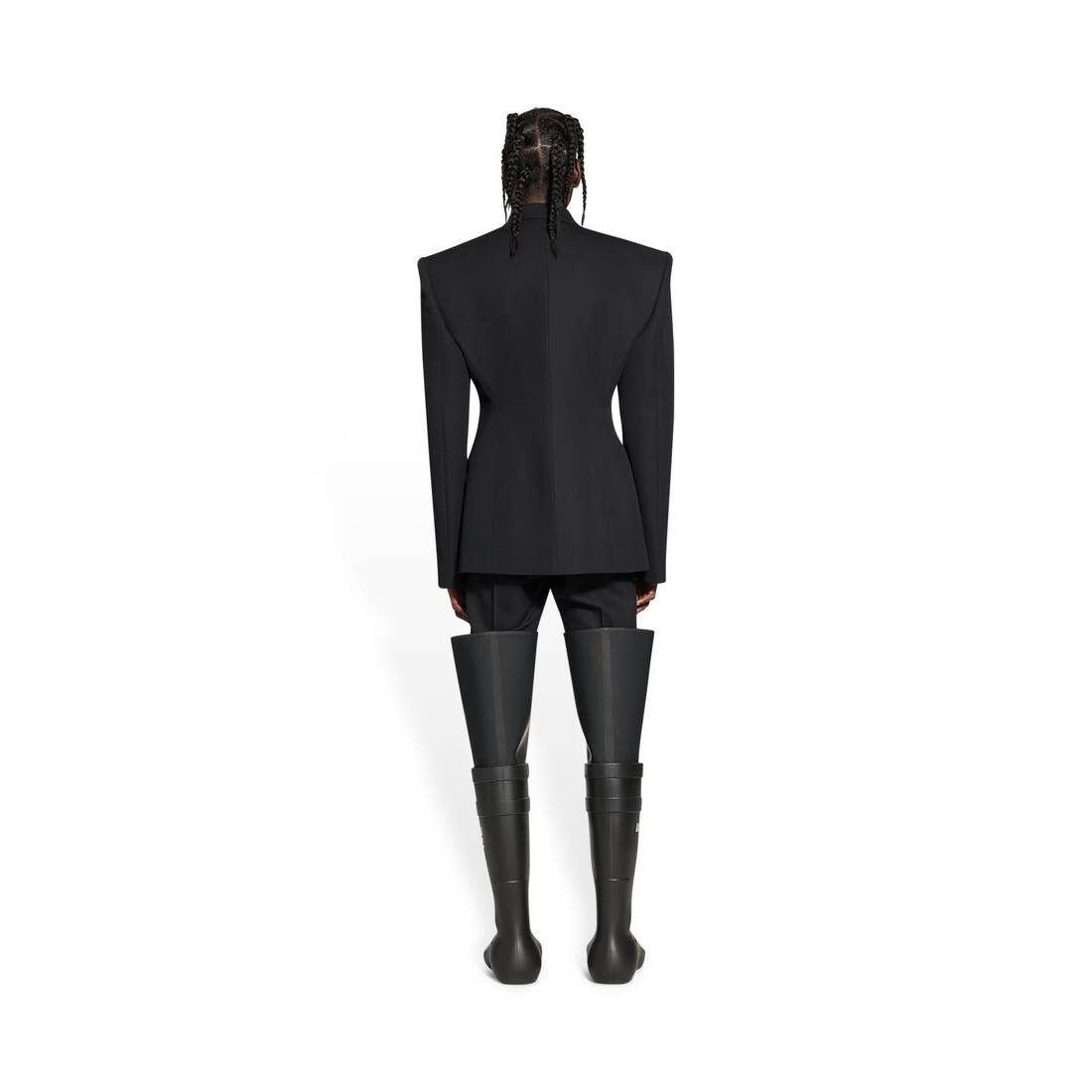 Balenciaga o1mt1gz1024 Waisted Jacket in Black Size US L / EU 52-54 / 3 - 4 Thumbnail