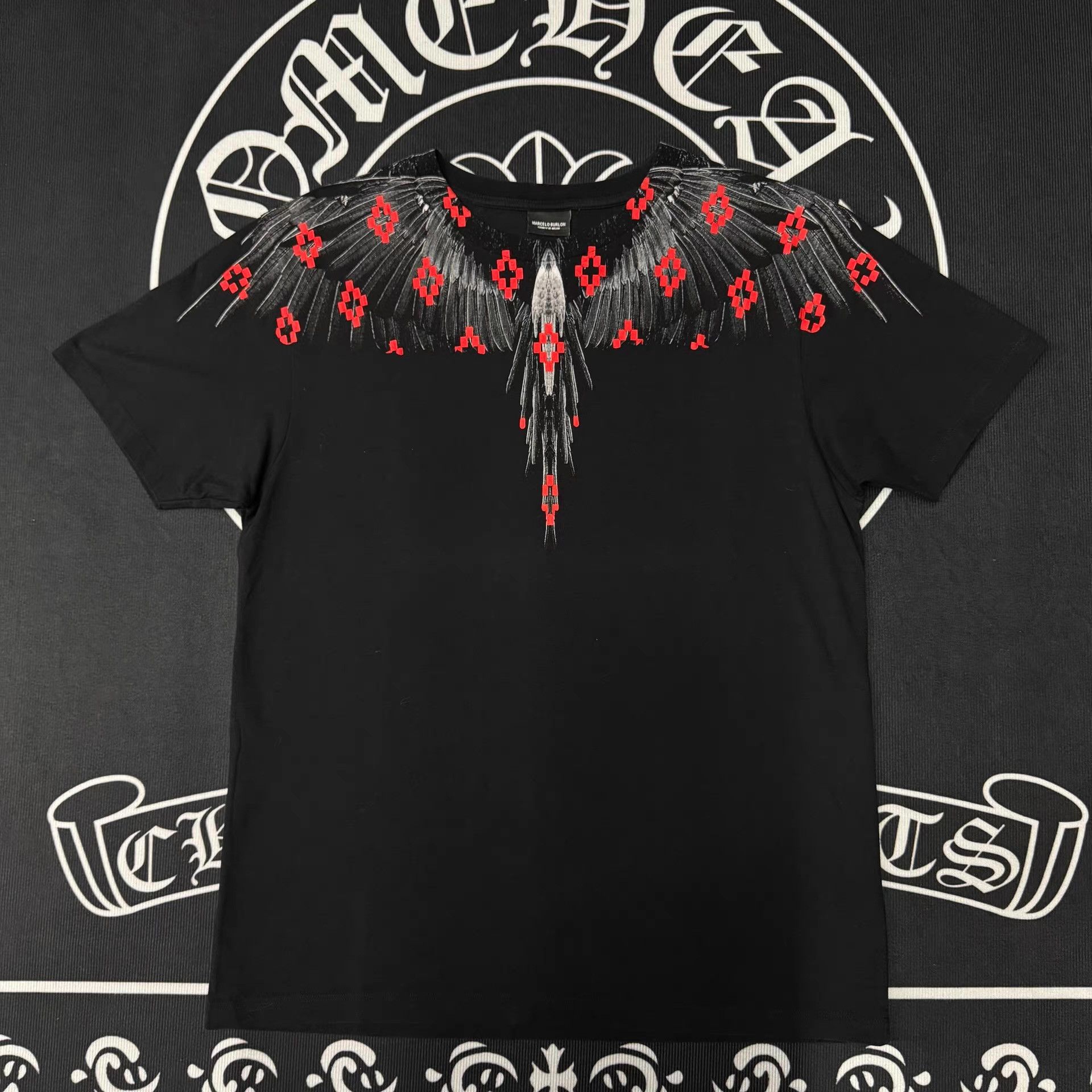 Marcelo Burlon Marcelo Burlon Classic Black & Red Wings Q10 Size US XS / EU 42 / 0 - 1 Thumbnail