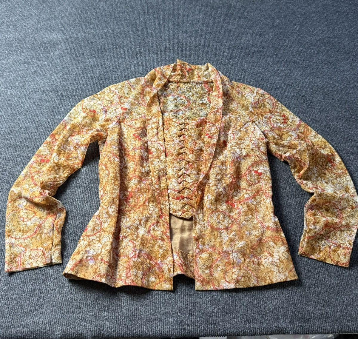 Japanese Brand 00s Y2K Archive Lace Mesh Blouse Gaultier Style Sheer Top Size S / US 4 / IT 40 - 2 Thumbnail