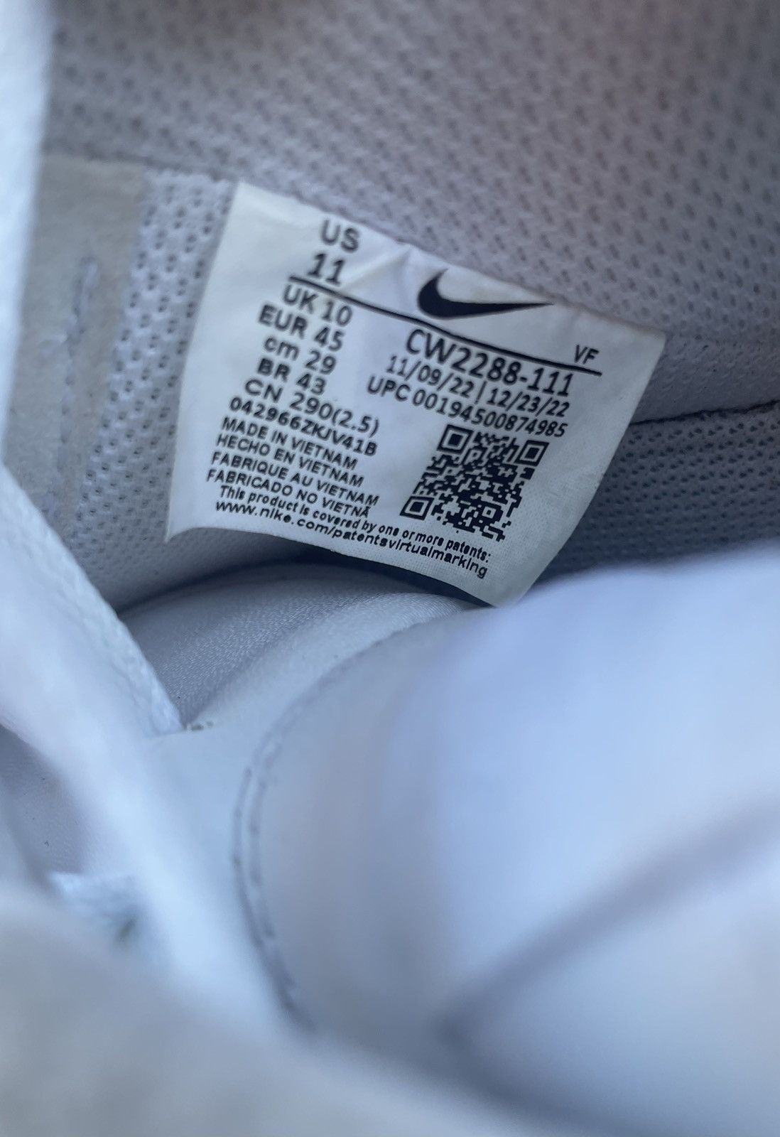 Nike White Nike Air Force 1s Size US 11 / EU 44 - 5 Thumbnail