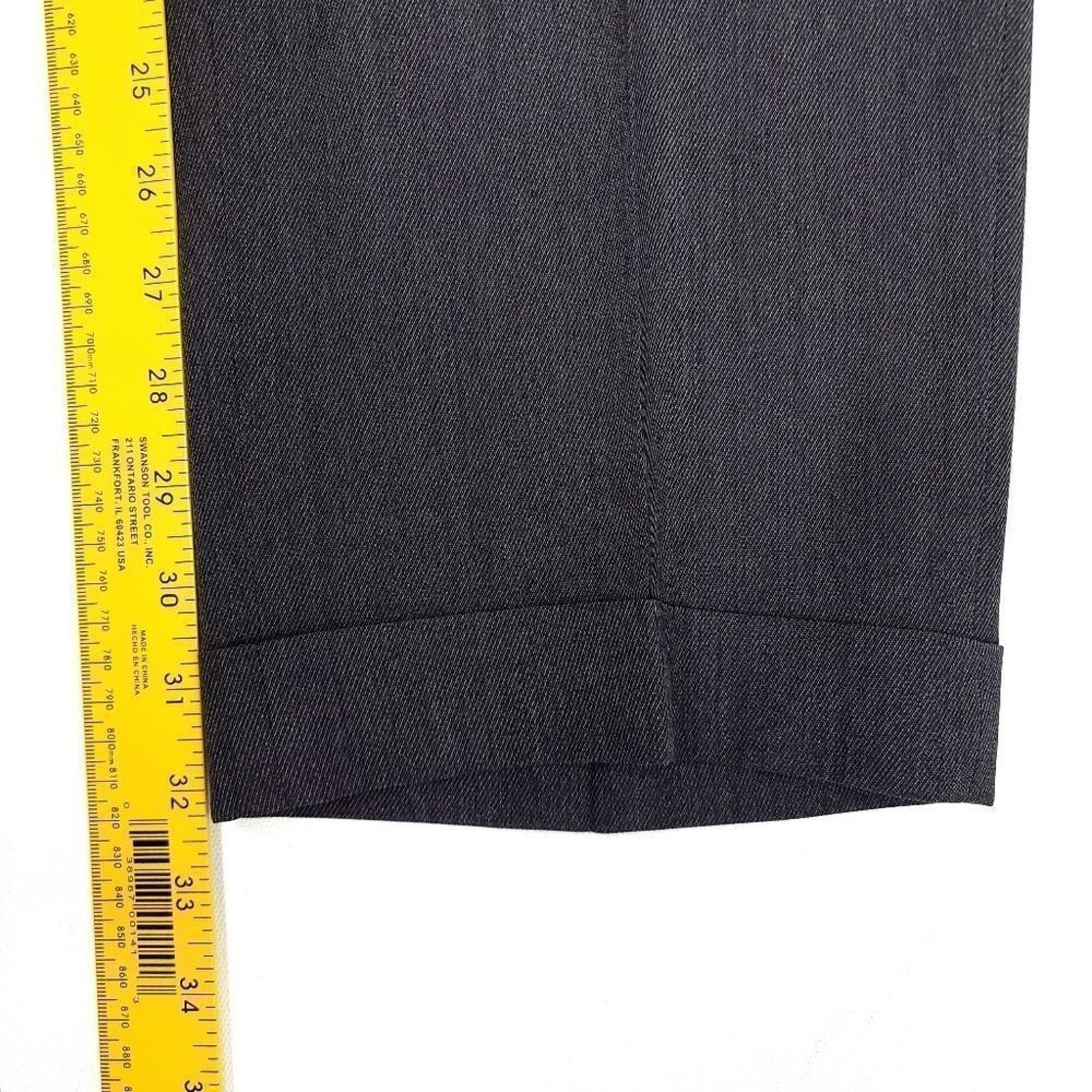 Zanella Zanella Todd Pleated Dress Pants Mens 36x32 Grey 100% Wool Size US 36 / EU 52 - 4 Thumbnail