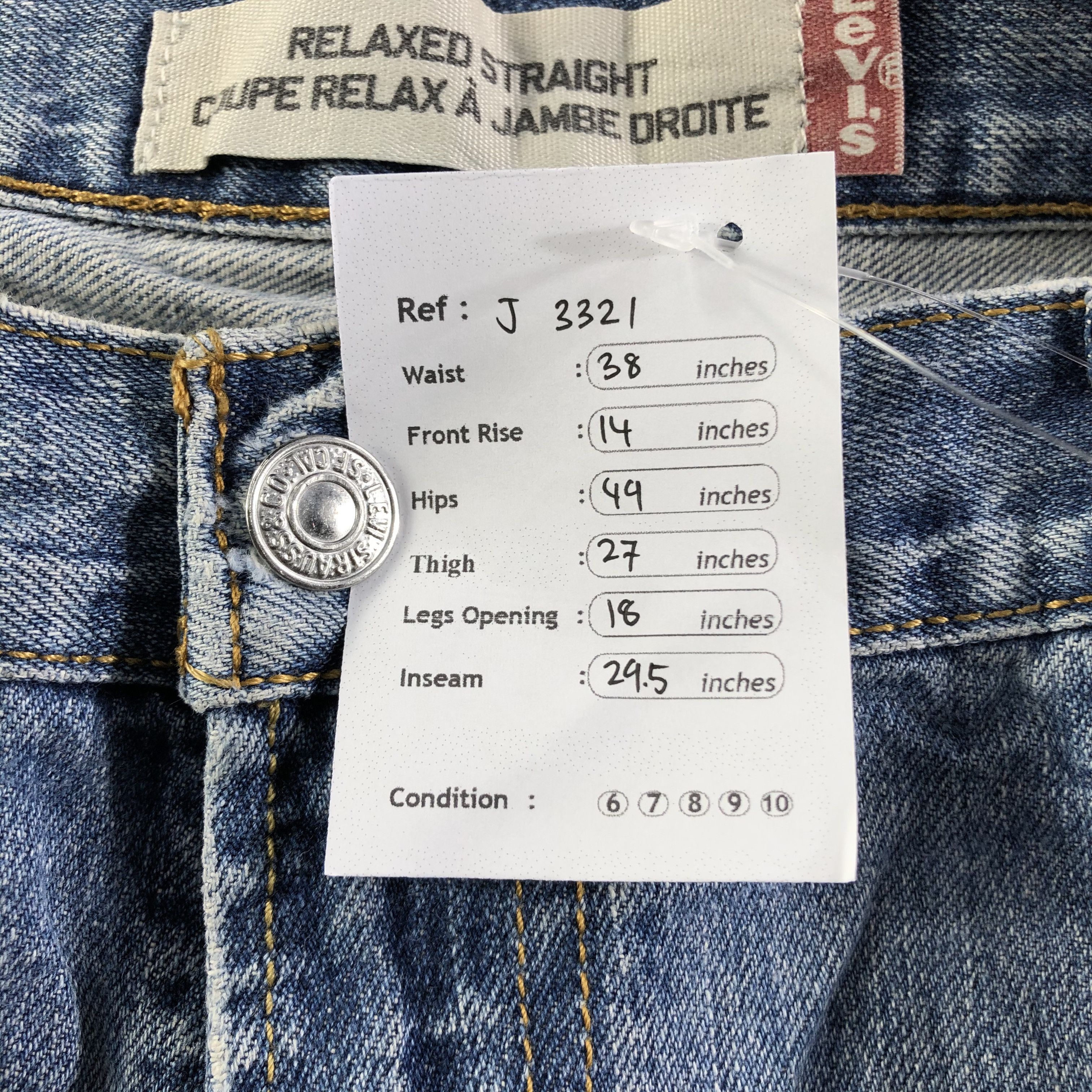Levi's Vintage Blue Wash Levis Jeans-J3321 Size US 38 / EU 54 - 10 Thumbnail