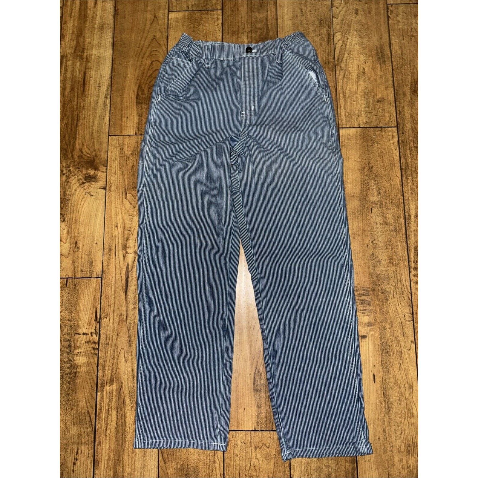 Carhartt × Japanese Brand × Uniqlo Uniqlo Stripped Conductor Denim Pants Blue 24x27 11/12 Size 24" / US 00 / IT 34 - 2 Thumbnail