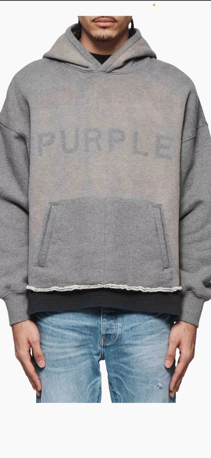 Purple Brand PURPLE BRAND Raw Hem Cotton Fleece Graphic Hoodie Size US XL / EU 56 / 4 - 1 Thumbnail