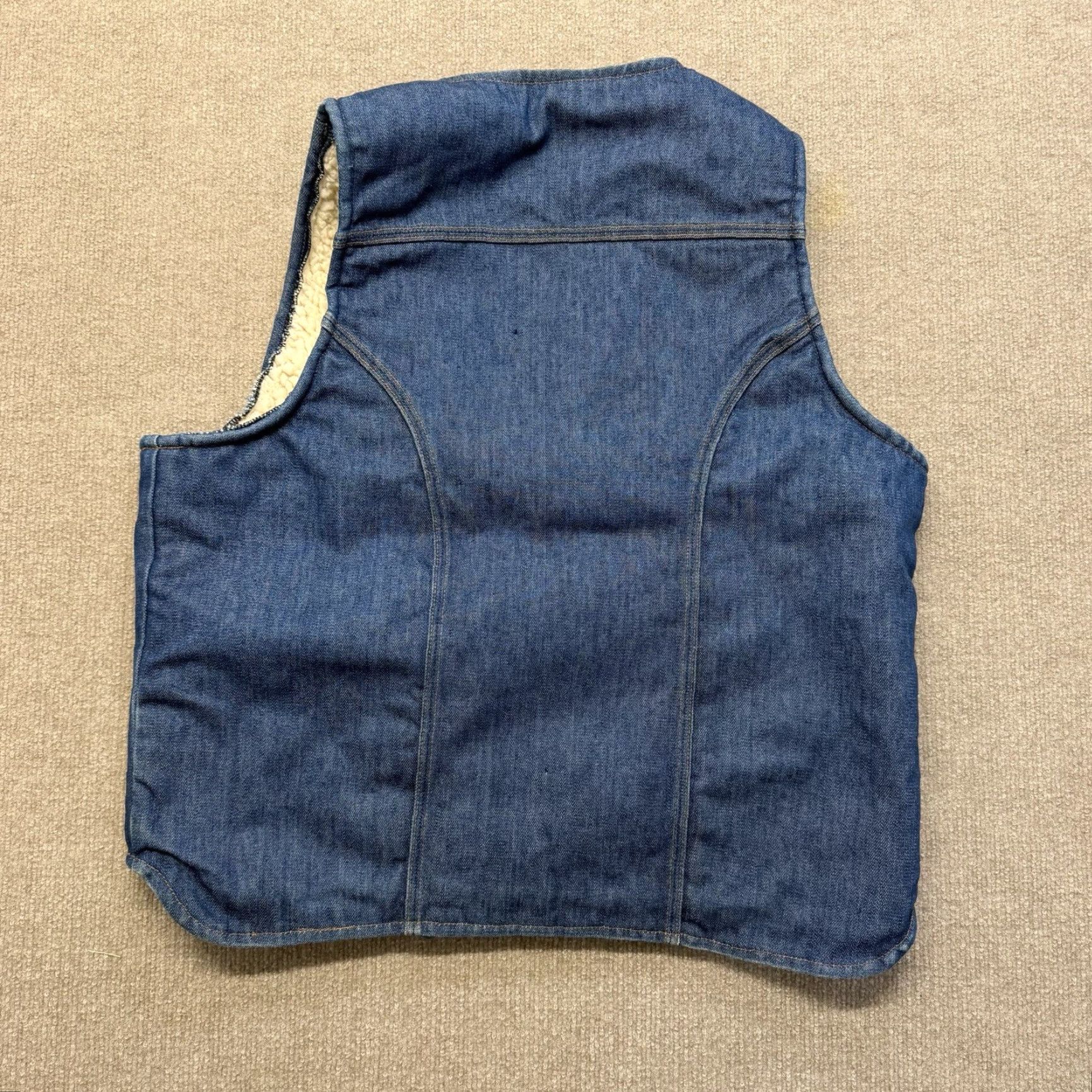 Denime VINTAGE Mavericks Denim Vest Mens XL Blue Quilted Lined Workwear Western 70s Size US XL / EU 56 / 4 - 8 Thumbnail