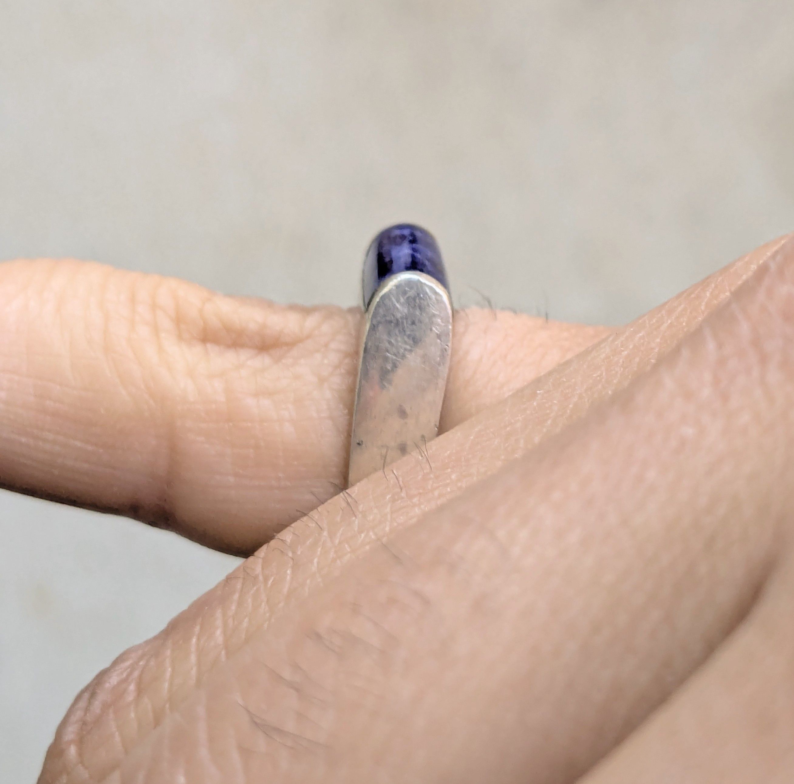 Jewelry Vintage Sterling Silver Ring Blue Sodalite 5.75 Modern Size ONE SIZE - 9 Thumbnail