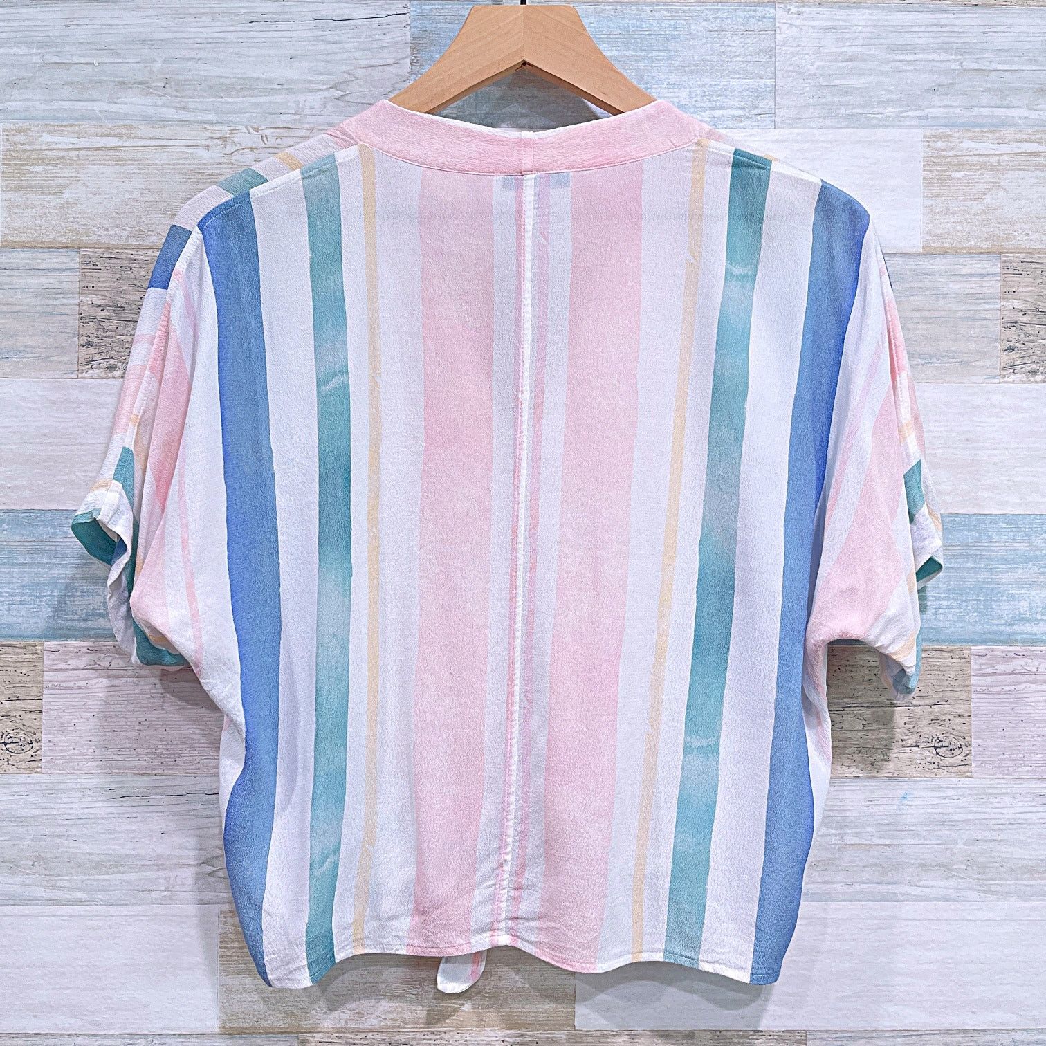 Rails RAILS Thea Striped Tie Front Top Blue Pink Pastel Dolman XS Size XS / US 0-2 / IT 36-38 - 4 Thumbnail