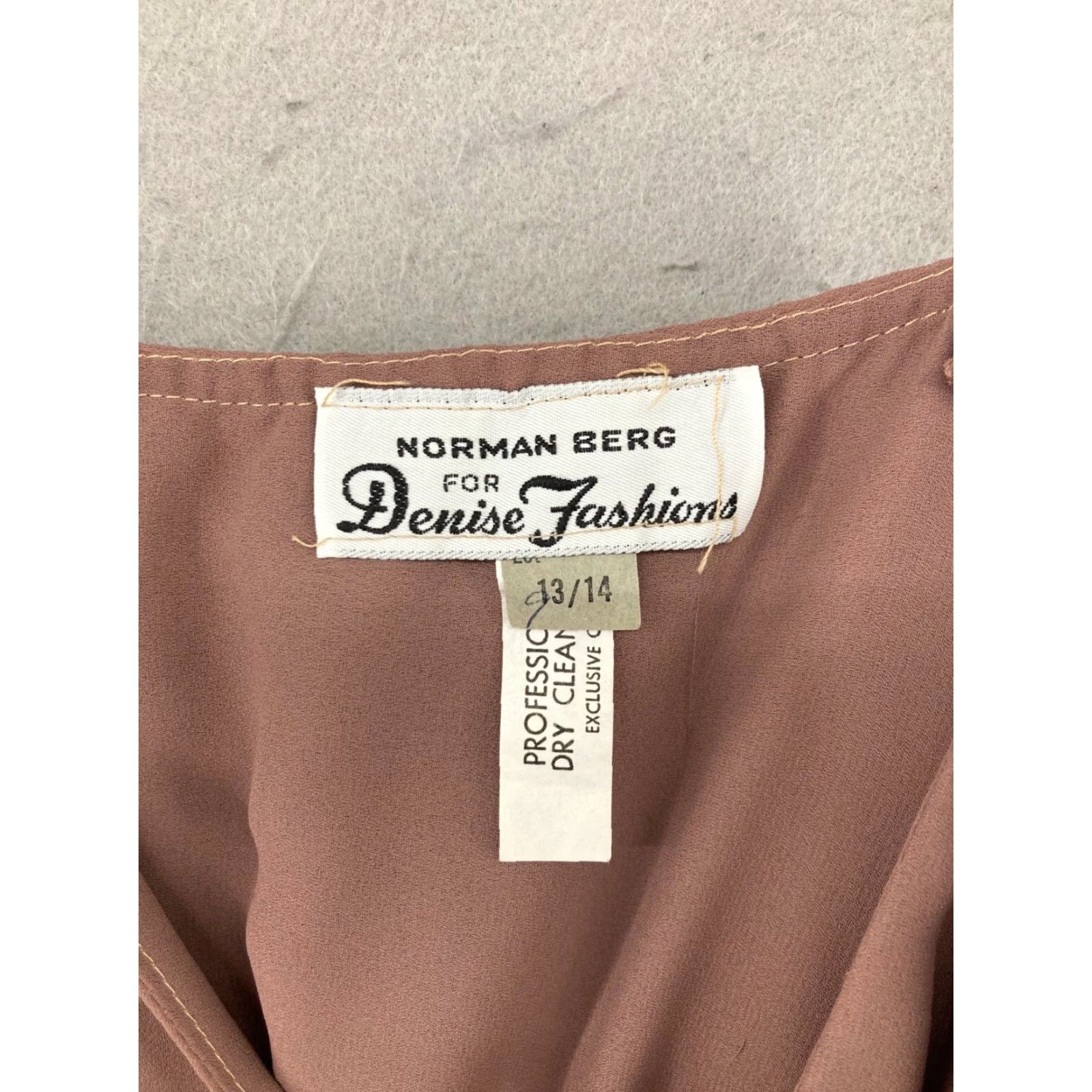 Vintage VINTAGE Norman Berg Tea Dress Womens Size 14 Beige Knee Length 80s Art Deco Size XL / US 12-14 / IT 48-50 - 5 Thumbnail