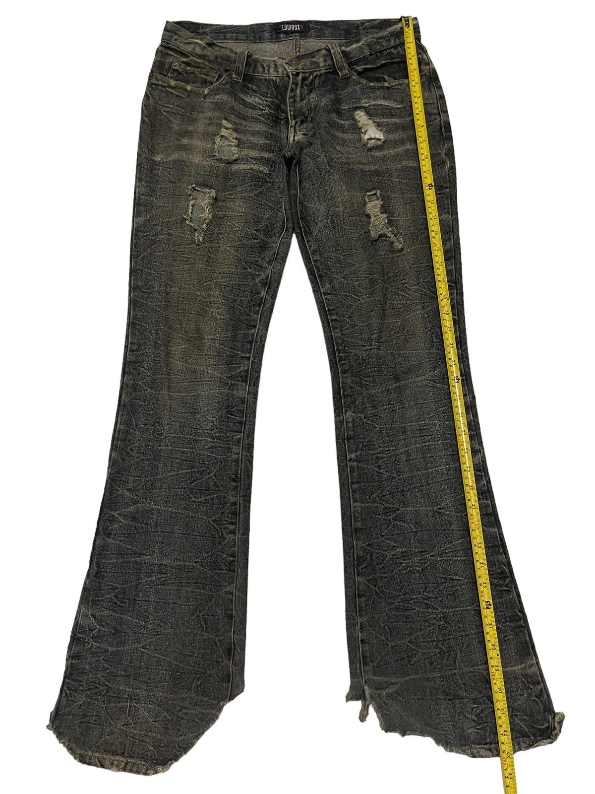 Japanese Brand Vintage Japan LowBox Distressed Style Flare Jeans Size US 33 - 10 Thumbnail