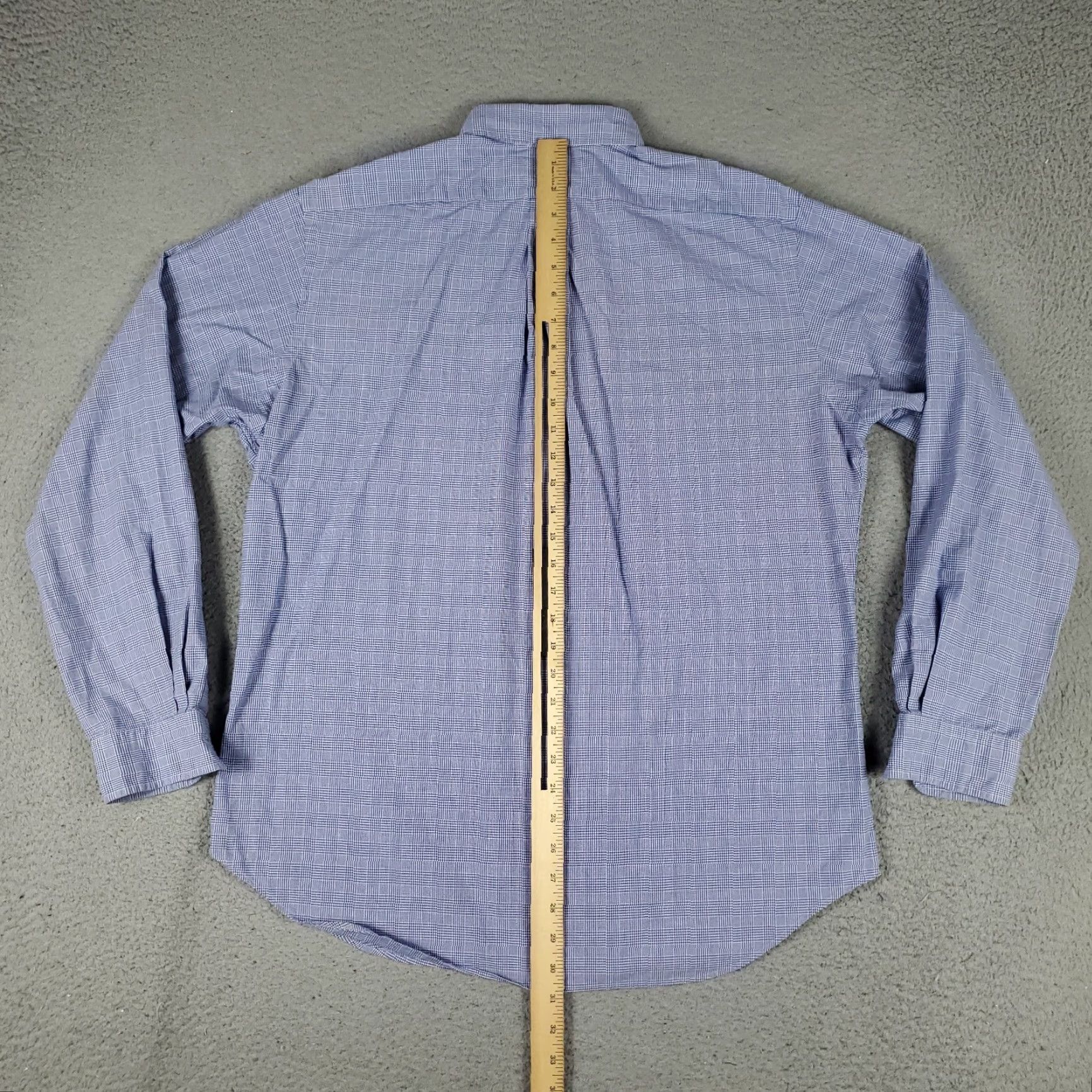 Ralph Lauren Ralph Lauren Shirt Mens 16 Blue Plaid Long Sleeve Button Up Non-Iron Pockets Dress Shirt Size 42R - 4 Thumbnail