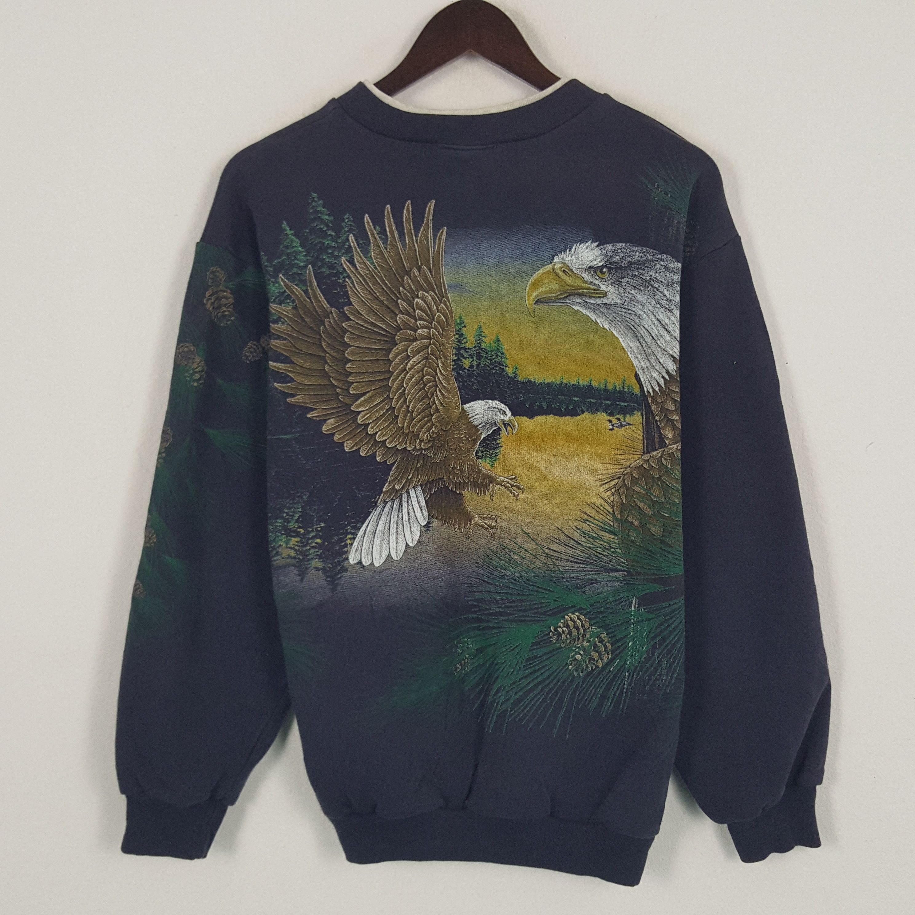 Vintage Vintage Eagle Mirror Style ABC Design Sweatshirt Size US M / EU 48-50 / 2 - 1 Thumbnail