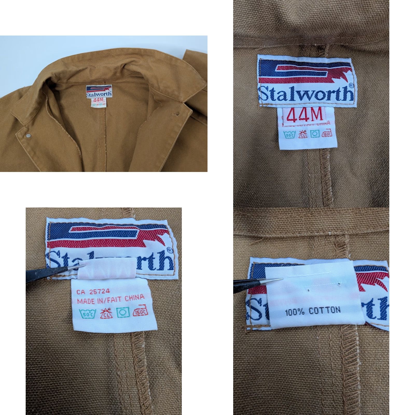 Vintage Stalworth Chore Shacket Coat Workwear Jacket Button-Down Brown 44 Mens Canvas Cotton Vintage No N/A Size US S / EU 44-46 / 1 - 9 Thumbnail