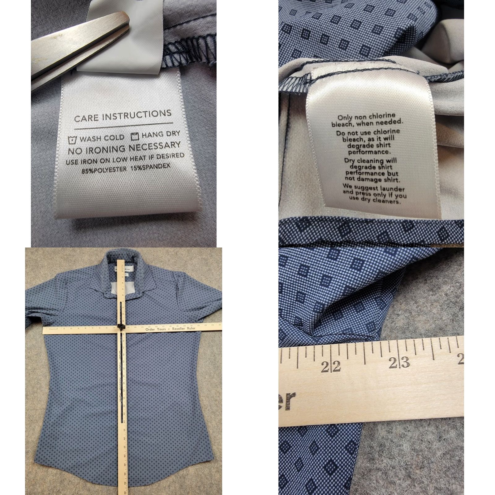Mizzen+Main Mizzen+Main Leeward Spade Shirt Mens Medium Trim Fit Blue Button Up Stretch Collar Spread Classic Preppy Men Size US M / EU 48-50 / 2 - 8 Thumbnail